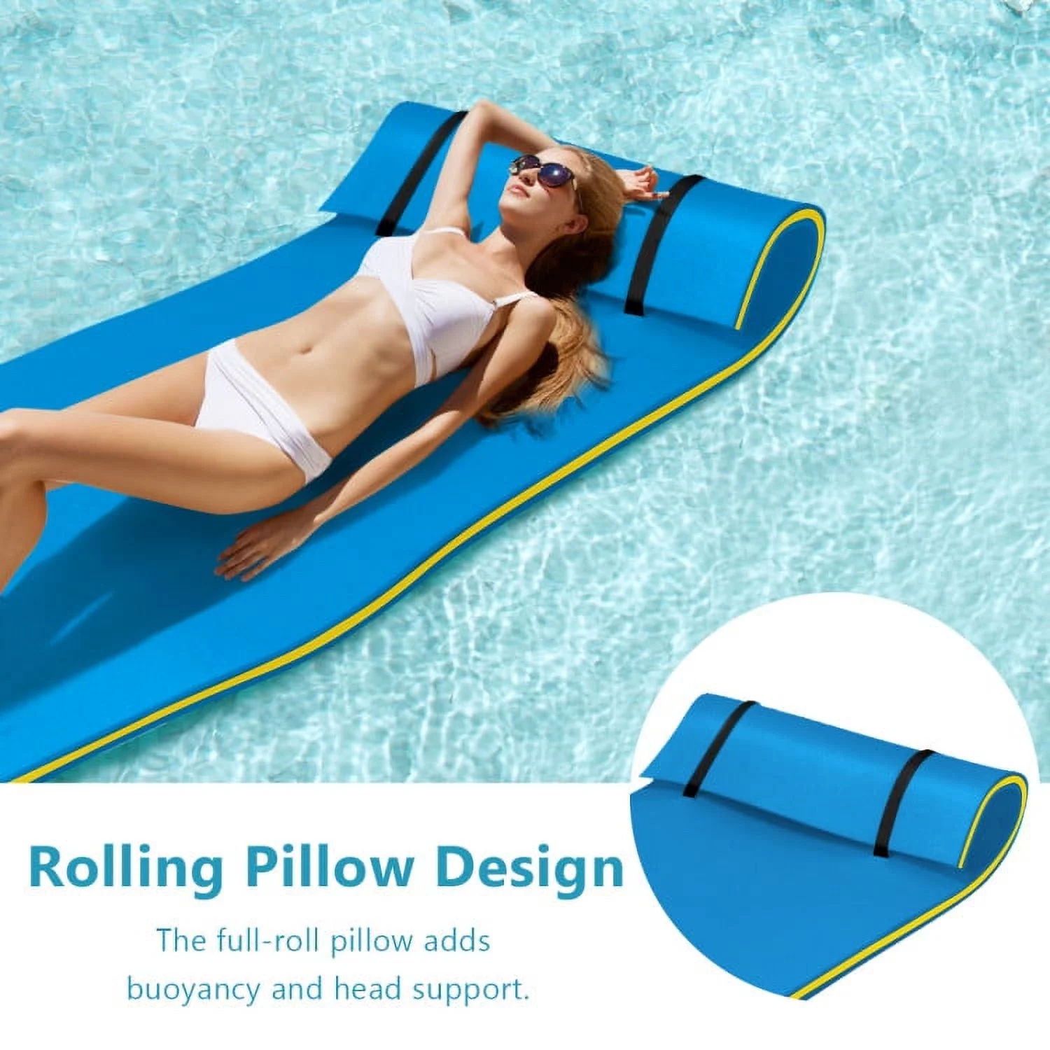 3-Layer Water Floating Mat Foam Pad for Lake, 83