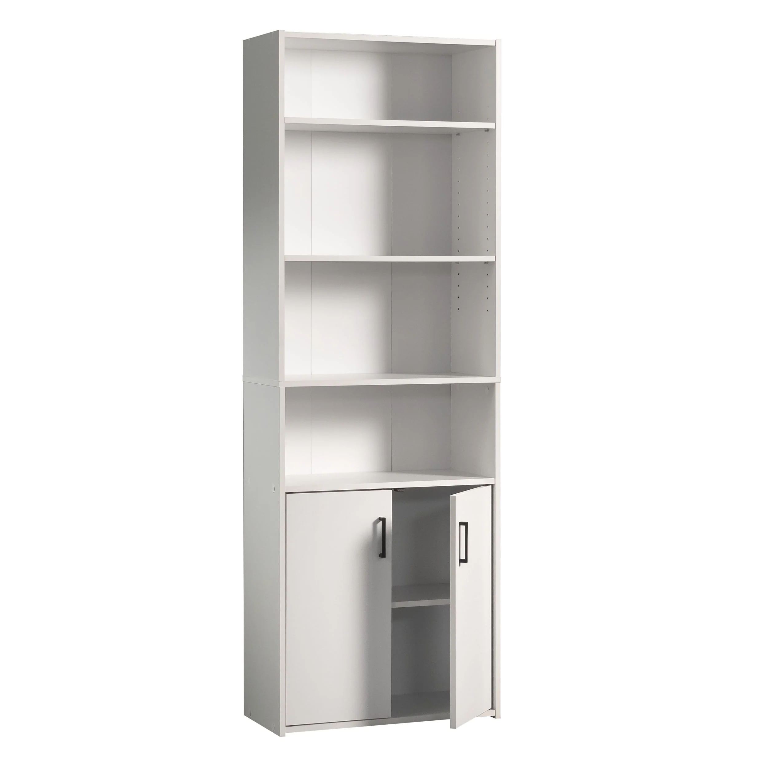 Mainstays Traditional 5 Shelf Bookcase with Doors, Soft White - Womvr