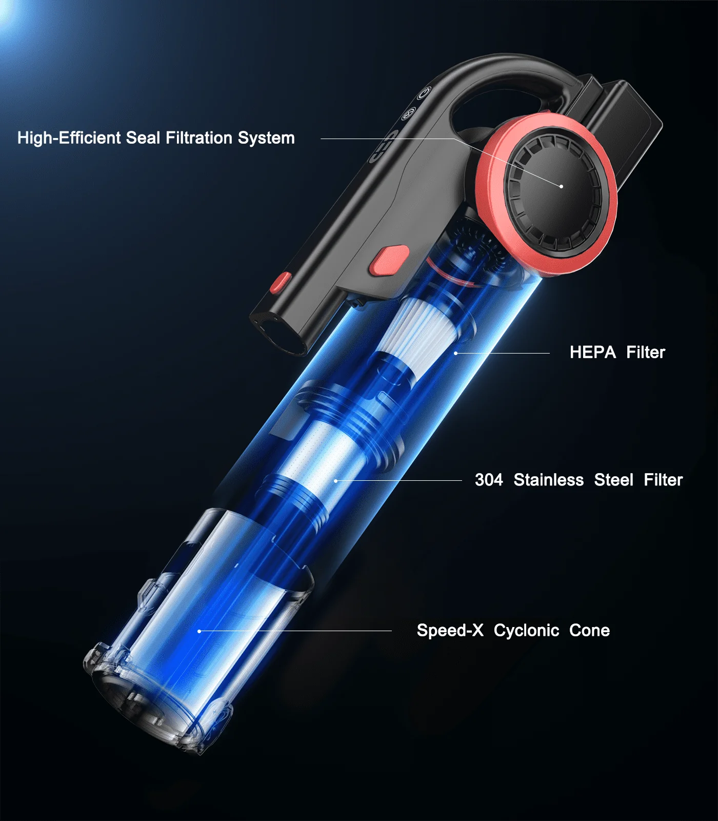 ORFELD V30 Cordless Vacuum Cleaner, 20000Pa Stick Vacuum 2 in 1, Up to 50 Mins Runtime for Home - Womvr