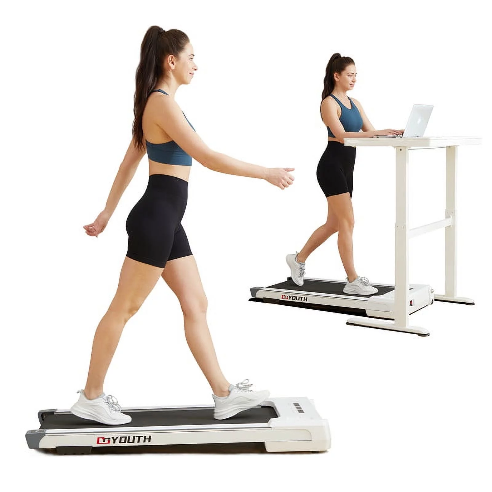 GOYOUTH Under Desk Treadmill with Remote Control, Bluetooth Speaker & LED Display Perfect for Home Gym or Office - Womvr