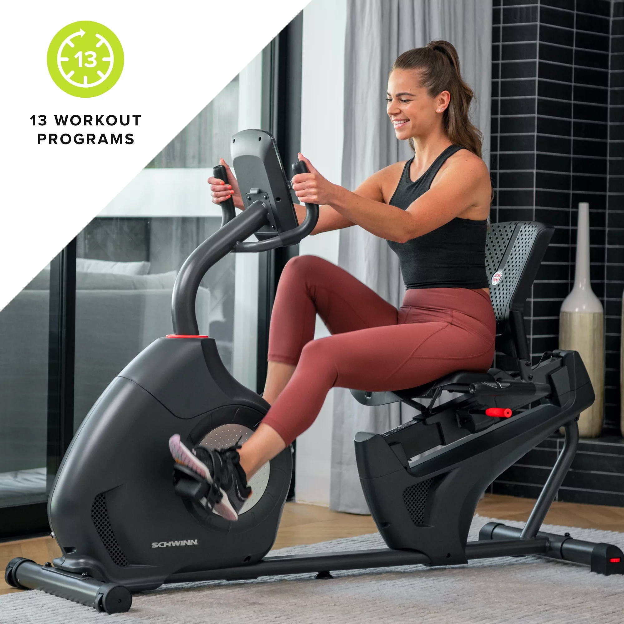 Schwinn 230 Recumbent Exercise Bike with Explore the World and Zwift Compatibility - Womvr