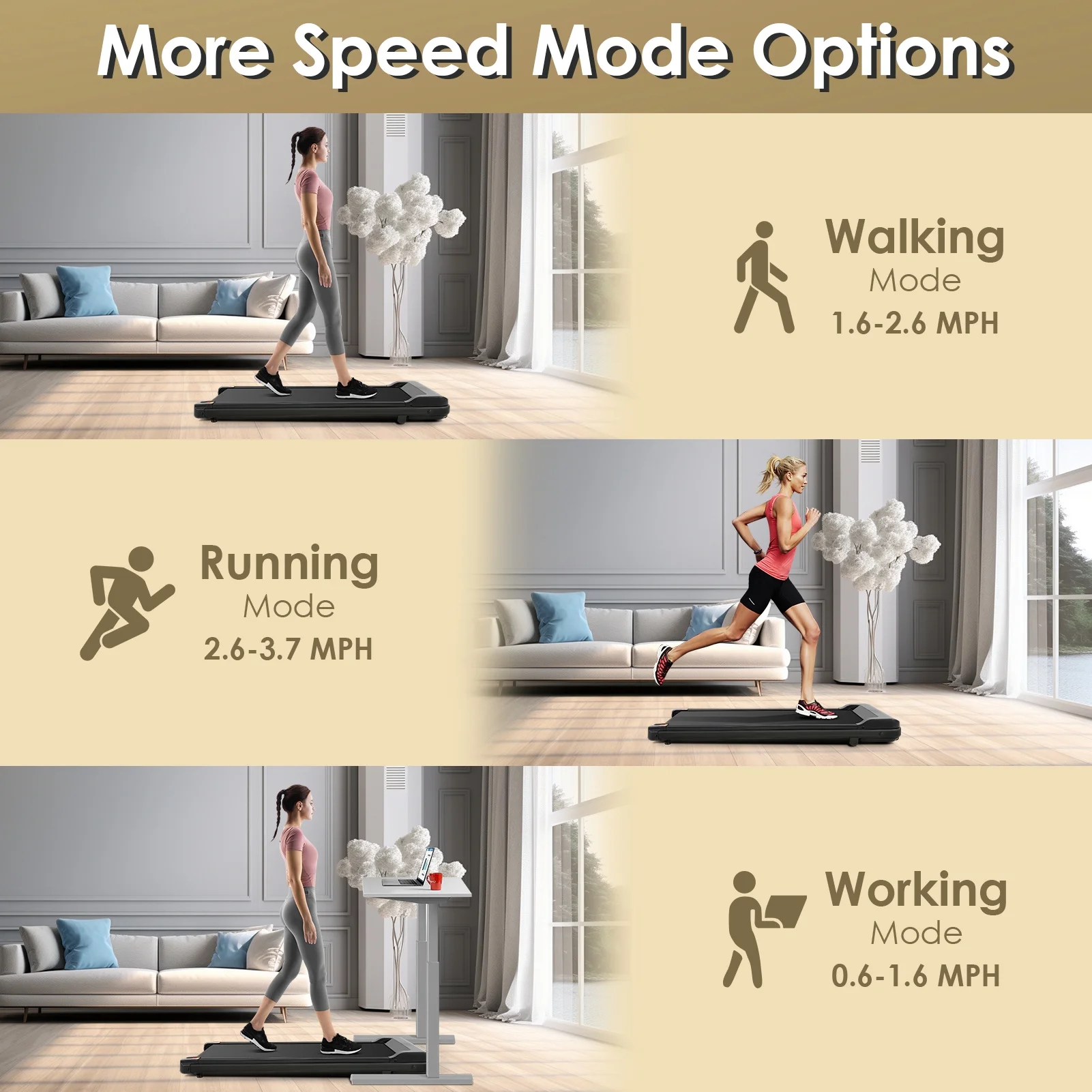 Tikmboex 2.5HP Under Desk Treadmill with LED Display Wireless Remote Control .Quiet & Compact Walking Pad for Home Office - Womvr