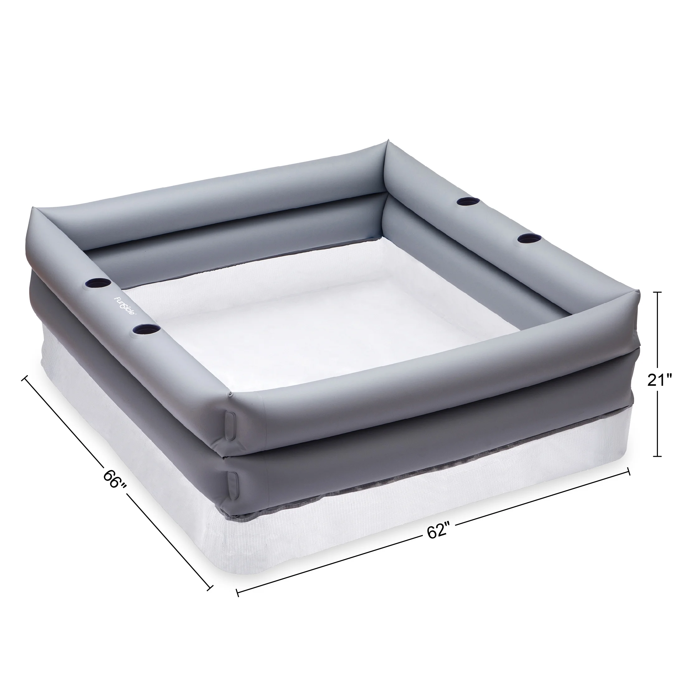 Funsicle Rectangular Truck Bed Inflatable Swimming Pool, Gray, Adults - Womvr