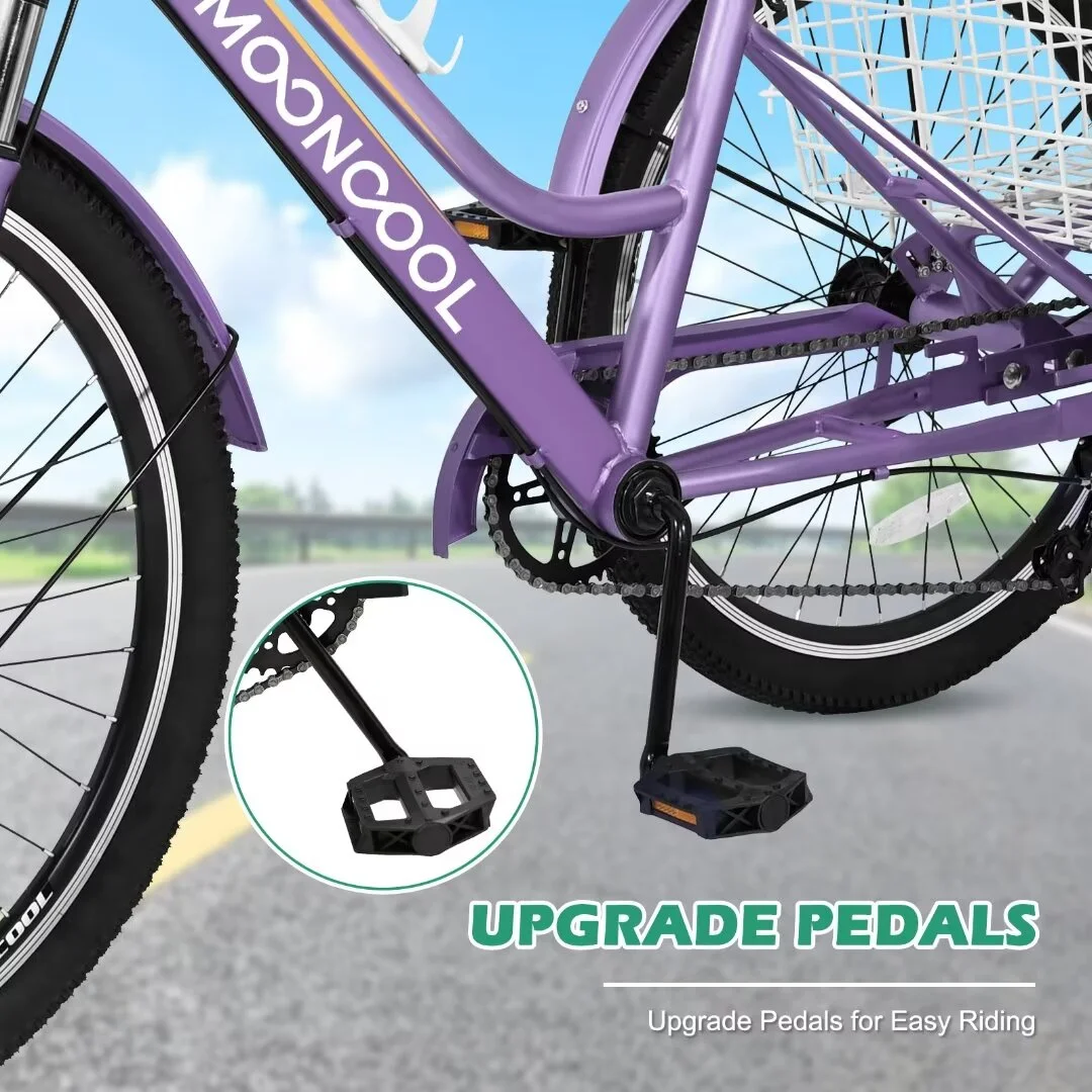 Docred Adult Tricycle, 7 Speed Three Wheel Mountain Bike, 24/26/27.5 inch Adults Trikes ,Load capacity 420 lbs - Womvr