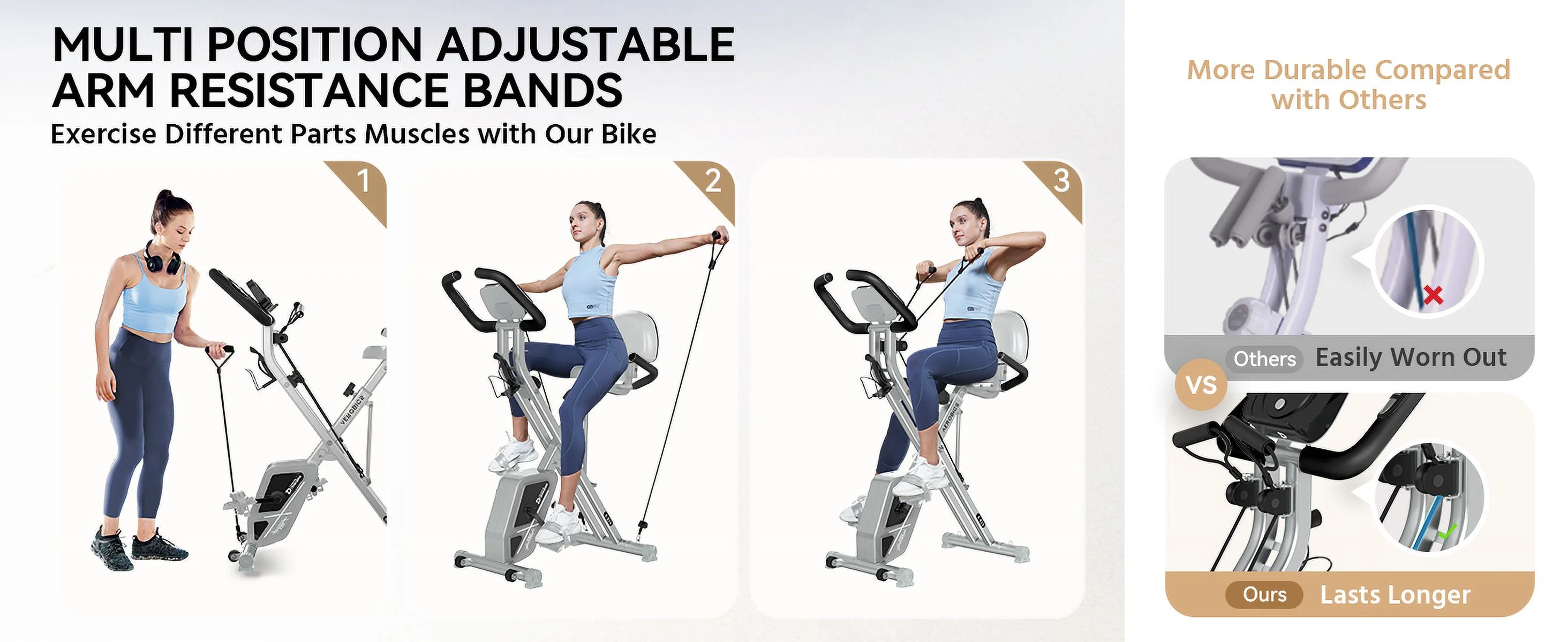 Pooboo 4in1 Foldable Exercise Bike Indoor Cycling Bike Magnetic Stationary Bike Exercise Bike 300lbs - Womvr