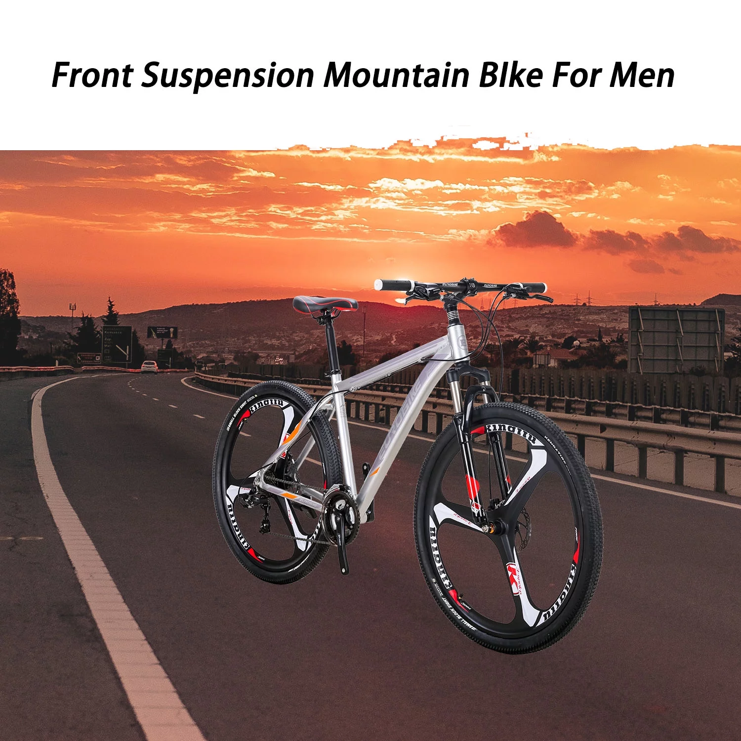 Eurobike Aluminum Mountain Bike 21 Speed 29 inch Bicycle for Men or Women Adults Silver - Womvr