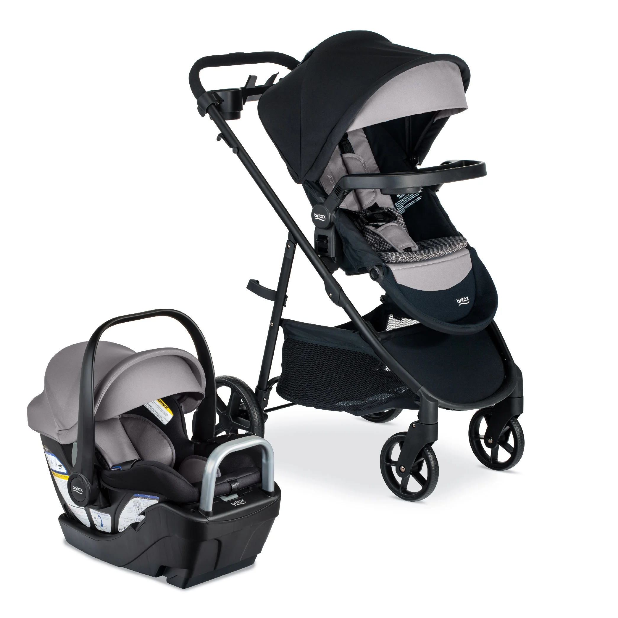 Britax Willow Brook S+ Baby Travel System, Infant Car Seat and Stroller Combo, Graphite Onyx - Womvr