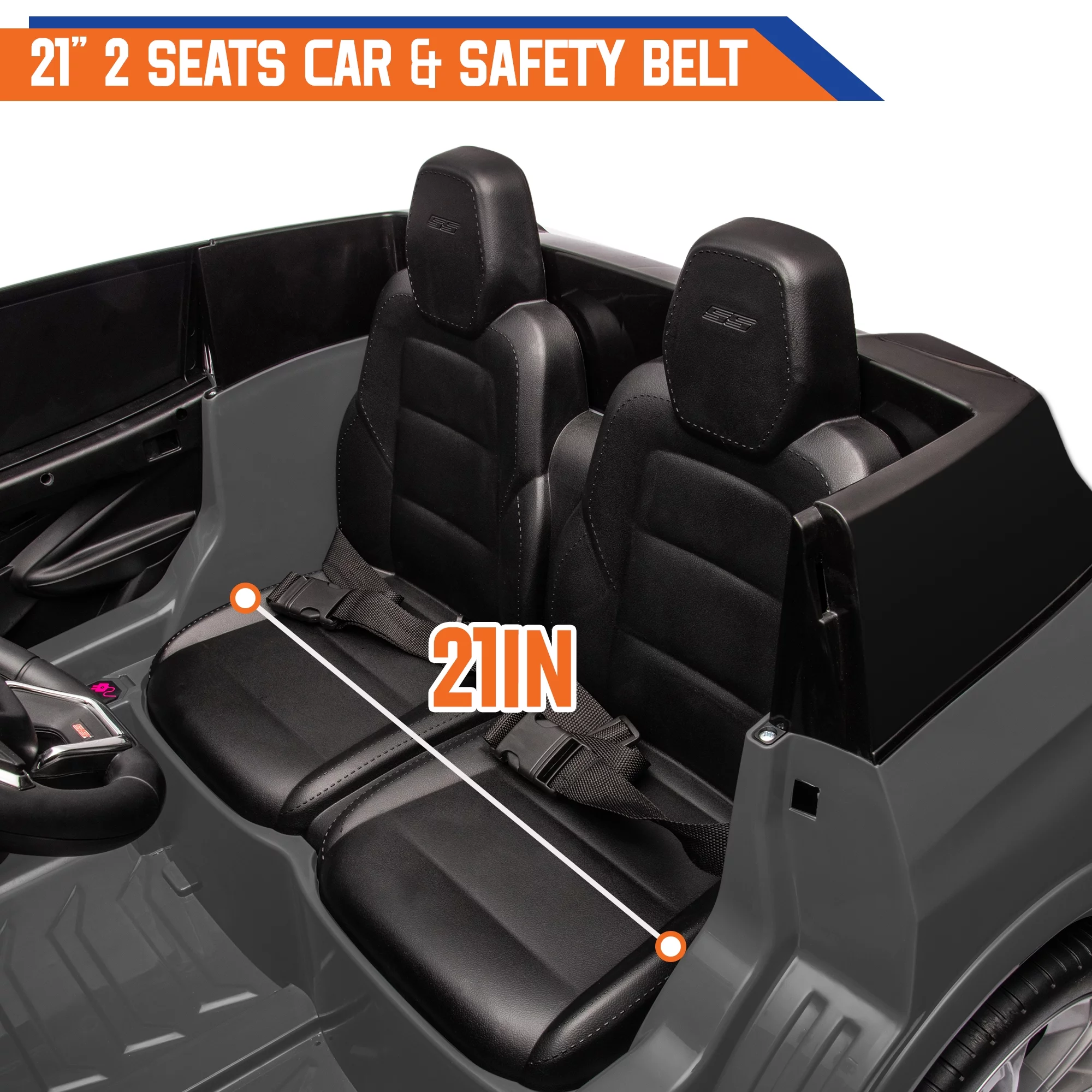 24V Kids Ride on Car, Licensed Chevrolet Blazer EV SS 2 Seater Ride on Toy Truck with Remote, Electric Cars for Kids Boys Girls, LED Lights,MP3 Music, Bluetooth Black - Womvr