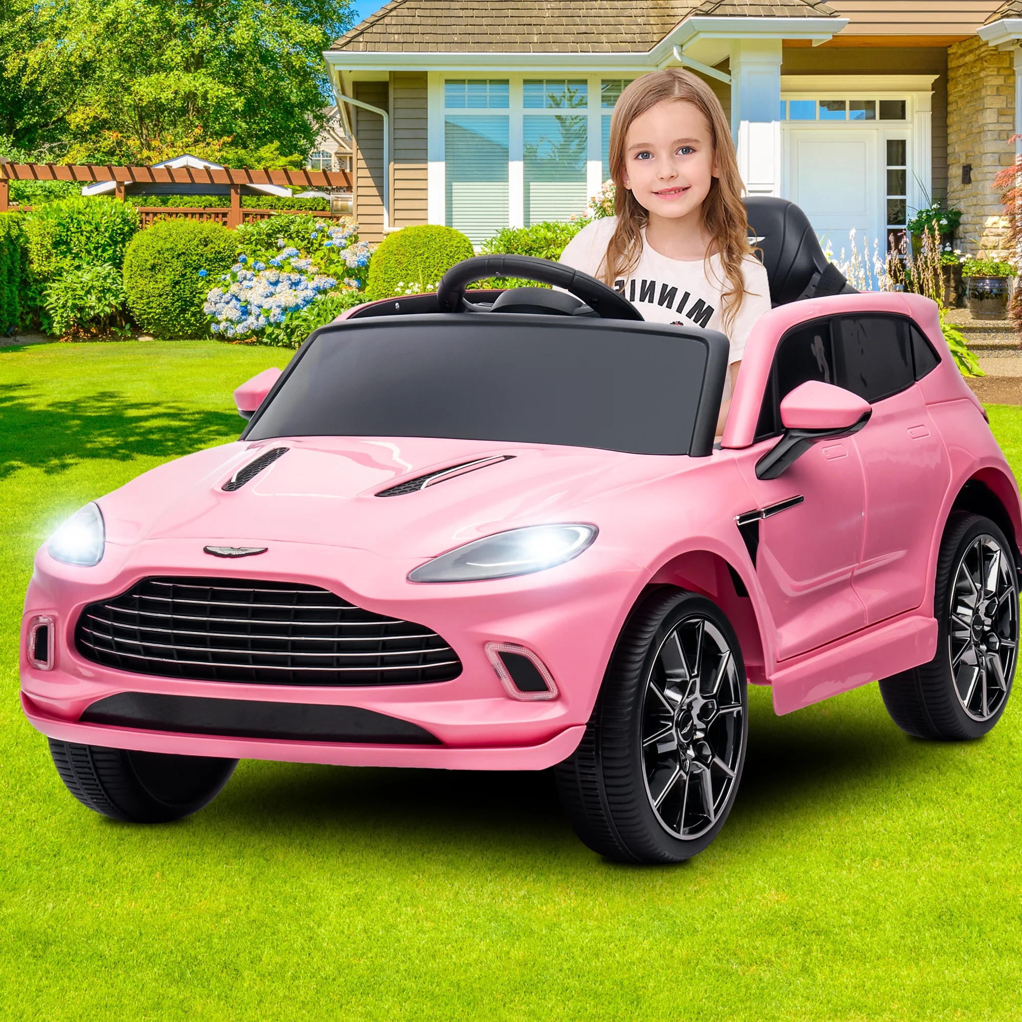 12V Ride on Car for Girls and Boys Licensed Mercedes Benz Electric Vehicle, MP3, Bluetooth, Ride On Toy for 3-5 Years Old, Red - Womvr