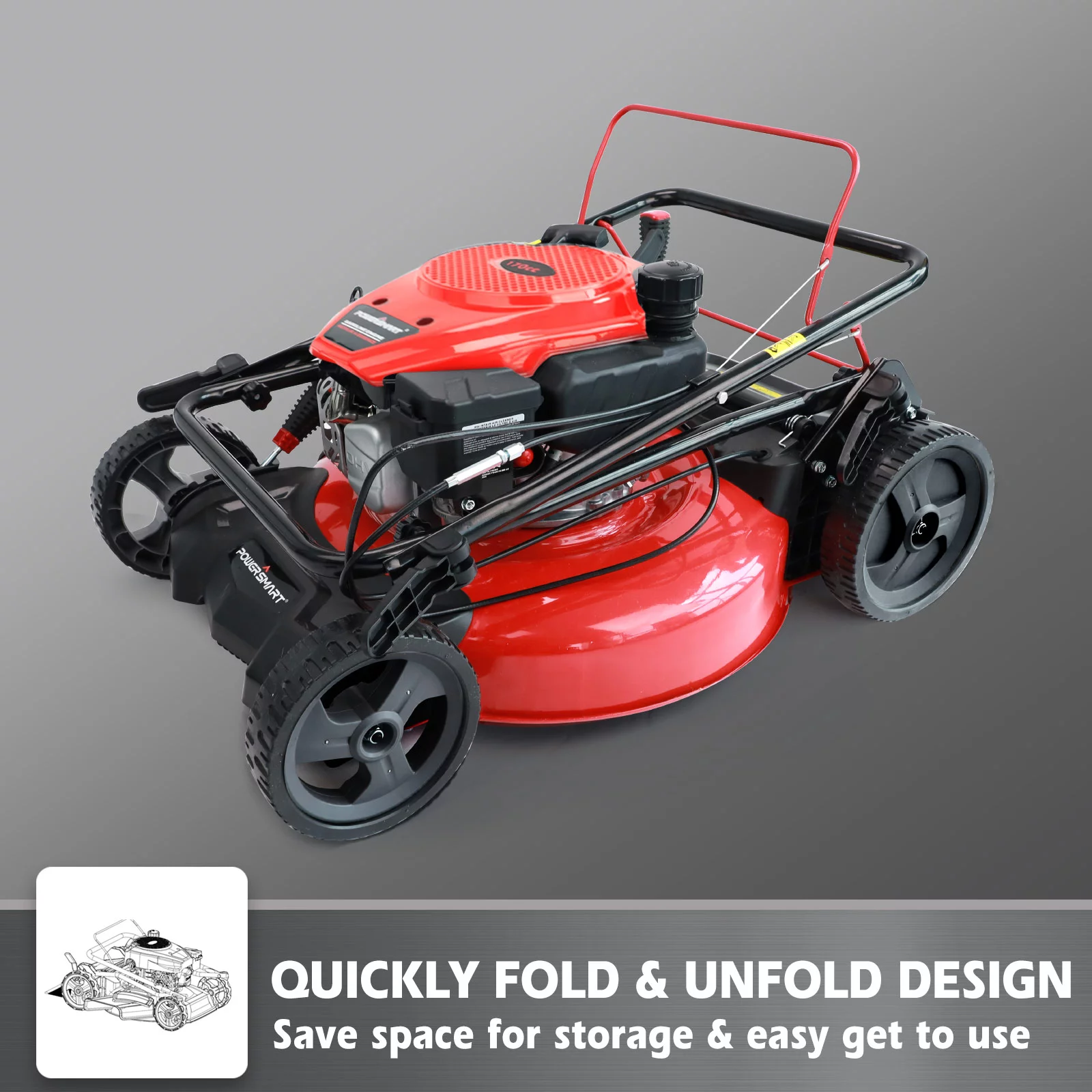 Power Smart 21-inch 3-in-1 Gas Powered Self-Propelled Lawn Mower - Womvr