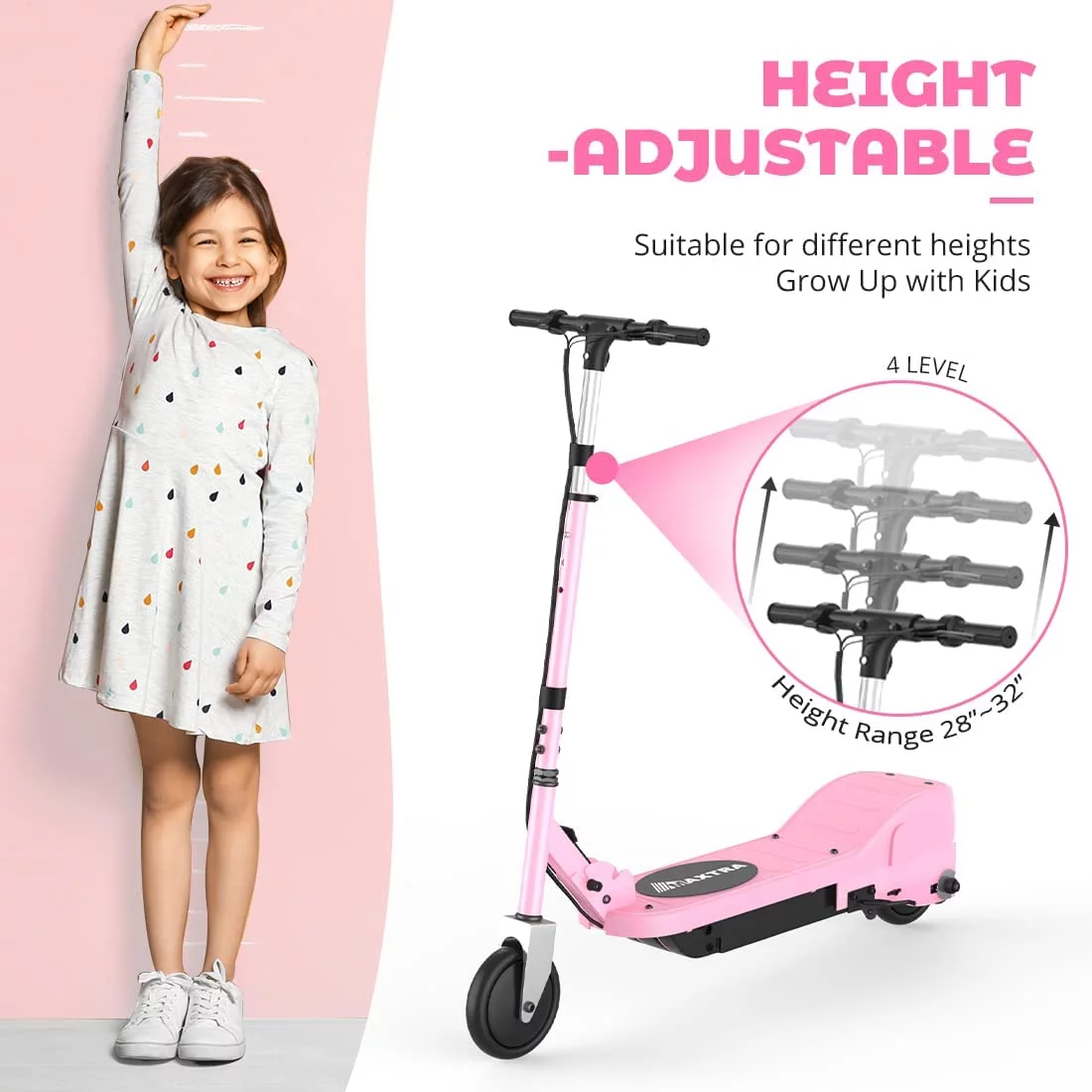Maxtra Scooters E100 Electric Scooter for Kids Ages 6-12 - Up to 10 Mph, Foldable and Adjustable Handlebar - Womvr