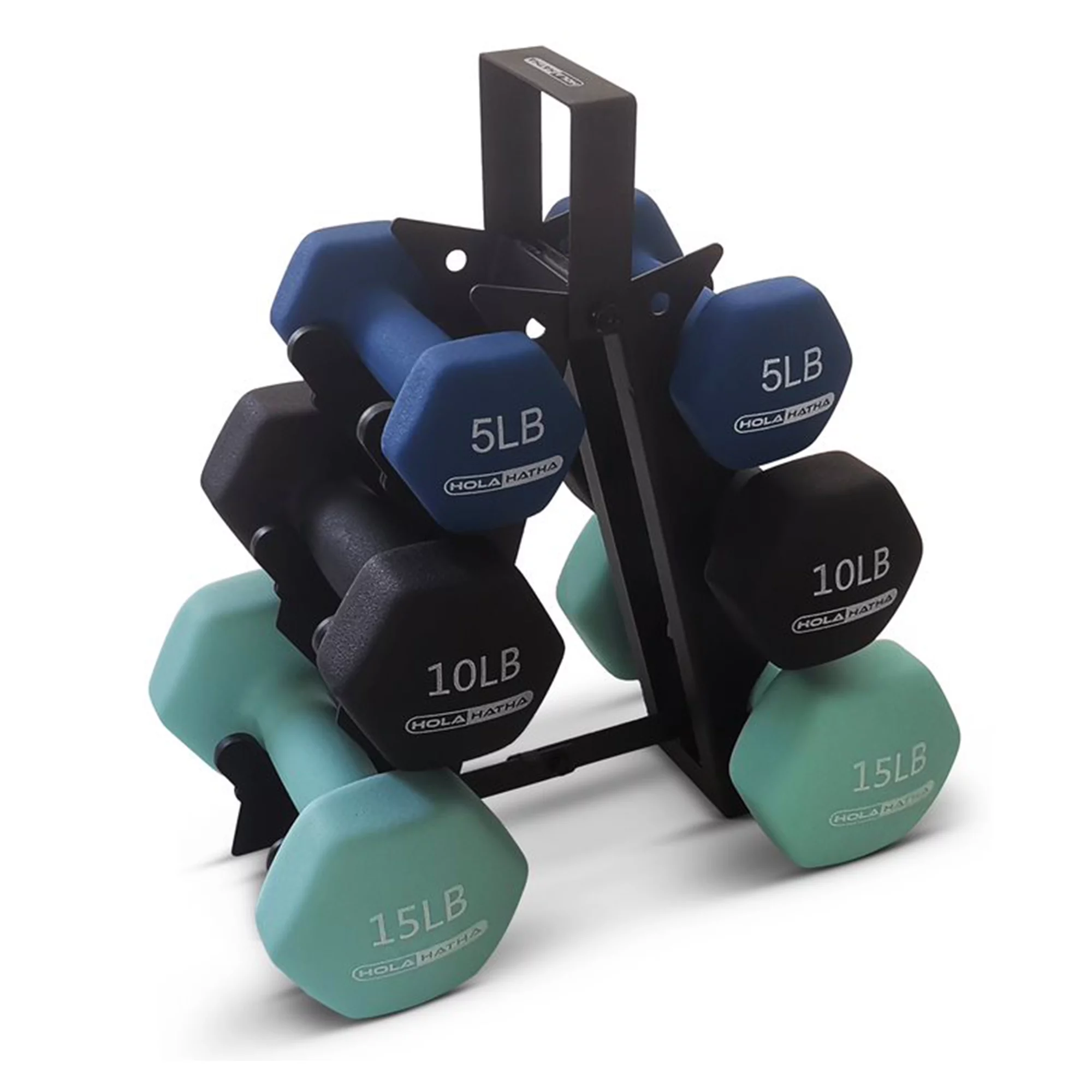 Open Box HolaHatha Hex Dumbbell Weight Training Home Gym Equipment Set, Multicolor - Womvr