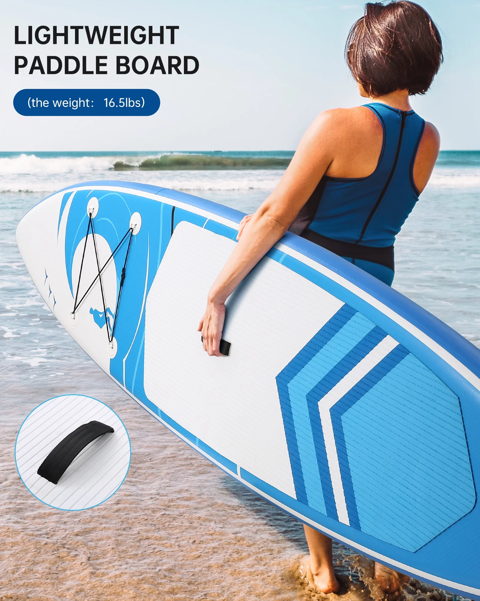 Marnur Inflatable Paddle Board Stand up Paddle Board 10' SUP 6 in.Thick Board Carry Bag & Fast Pumping Green - Womvr