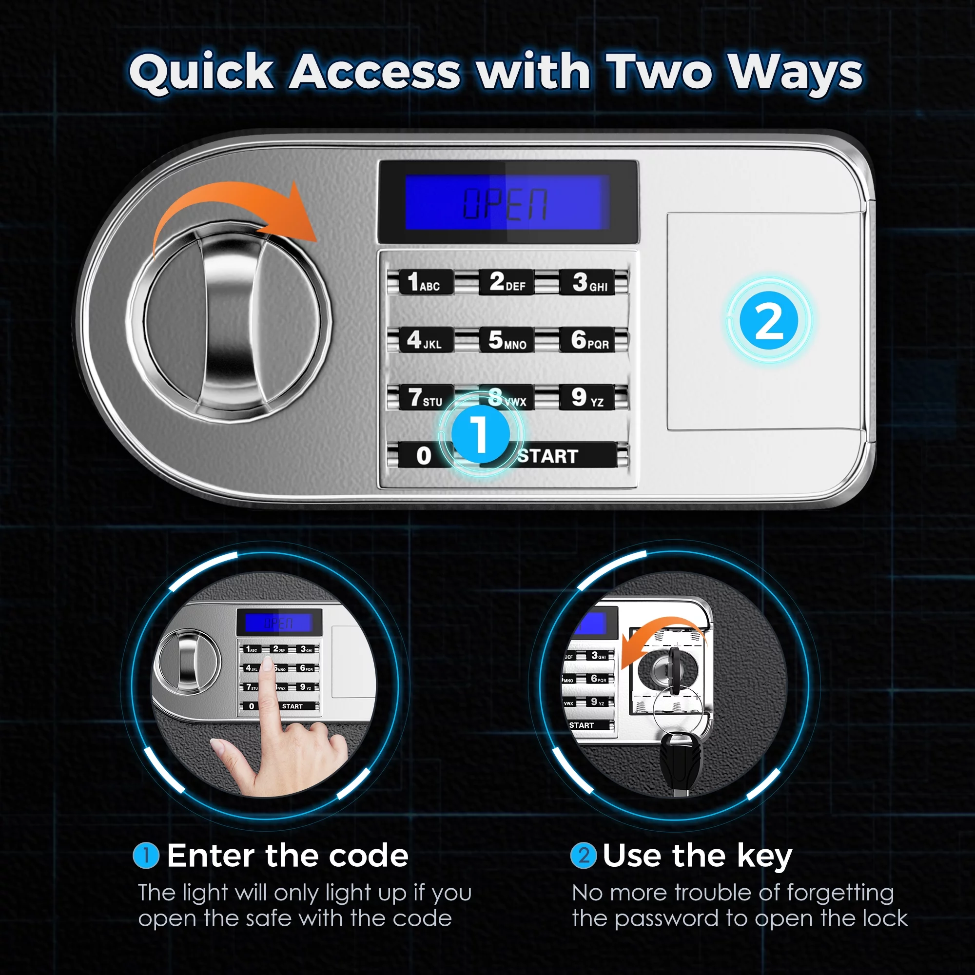 SRWTRCHRY Fingerprint 5-Gun Safe, 2s Quick Access Gun Cabinet with 2 Open Ways, Electronic Storage Cabinet for Rifles, Heavy-Duty Security Cabinet with Removable Shelf, 56''H - Womvr