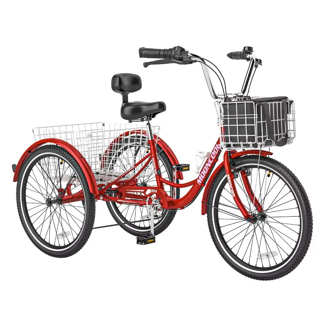 Docred Adult Tricycle 7 Speed 24 Inch Three Wheel Bike Cruiser Trike for Men/Women/Seniors - Womvr