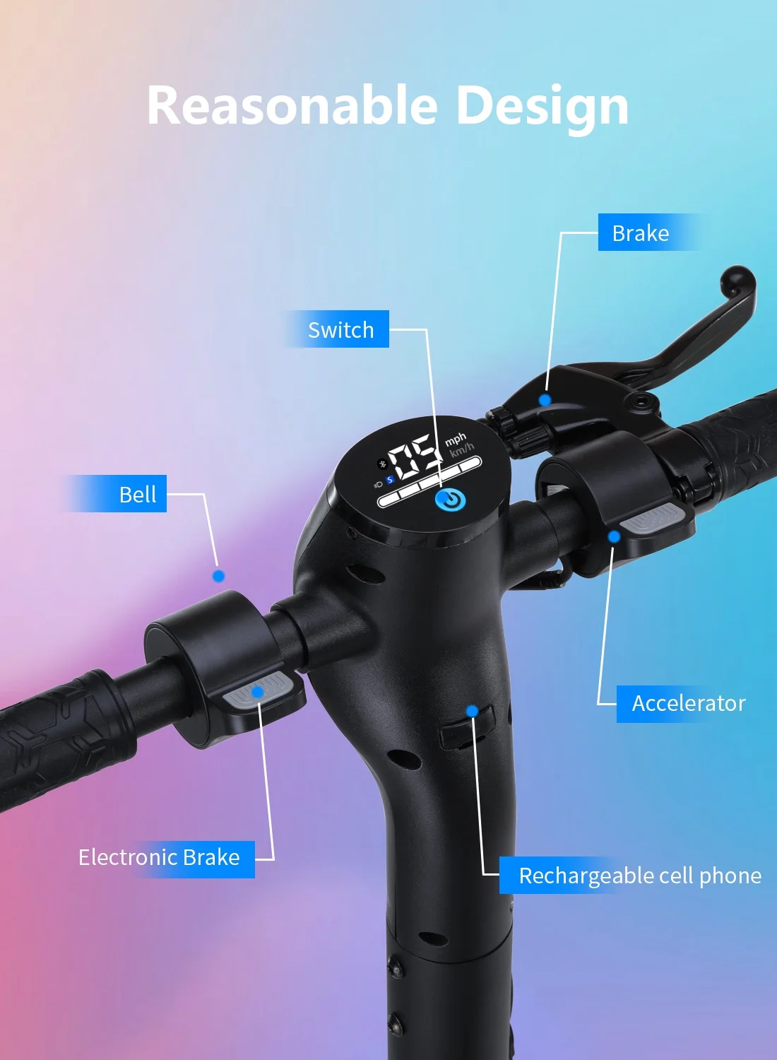 MICROGO M5 PRO Electric Scooter, 500W Motor 10.4 Ah Battery Long Range for Adults, 10