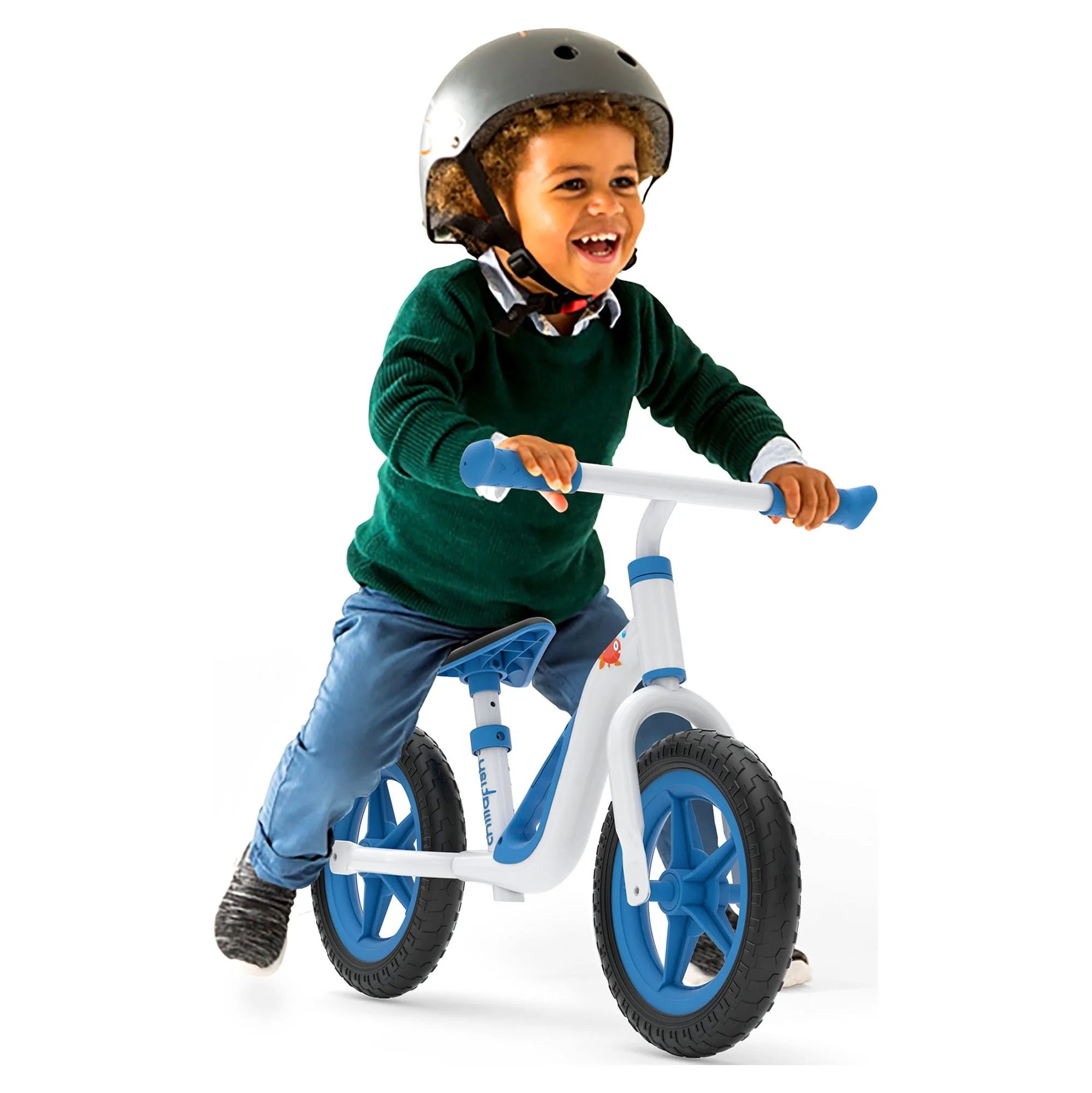 Chillafish Charlie lightweight toddler balance bike with carry handle, adjustable seat and handlebar, puncture-proof 10-inch wheels, for kids 18-48 months, Red - Womvr