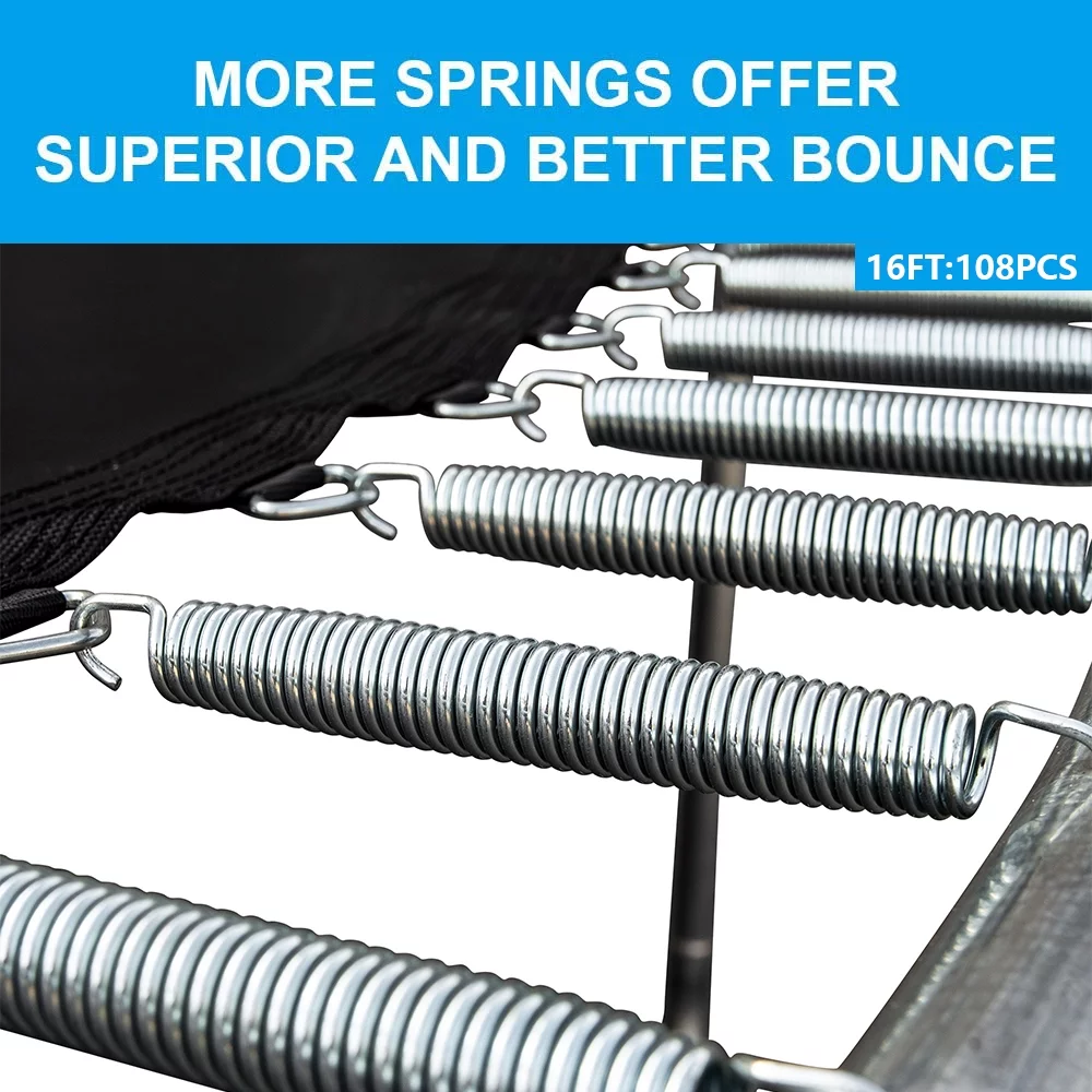 SEGMART 14FT Blue Trampoline for Kids with Basketball Hoop and Enclosure Net/Ladder, Blue - Womvr