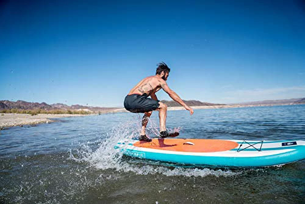 Roc Inflatable Stand Up Paddle Board with Premium sup Accessories & Backpack, Non-Slip Deck, Waterproof Bag, Leash, Paddle and Hand Pump. (Aqua) - Womvr