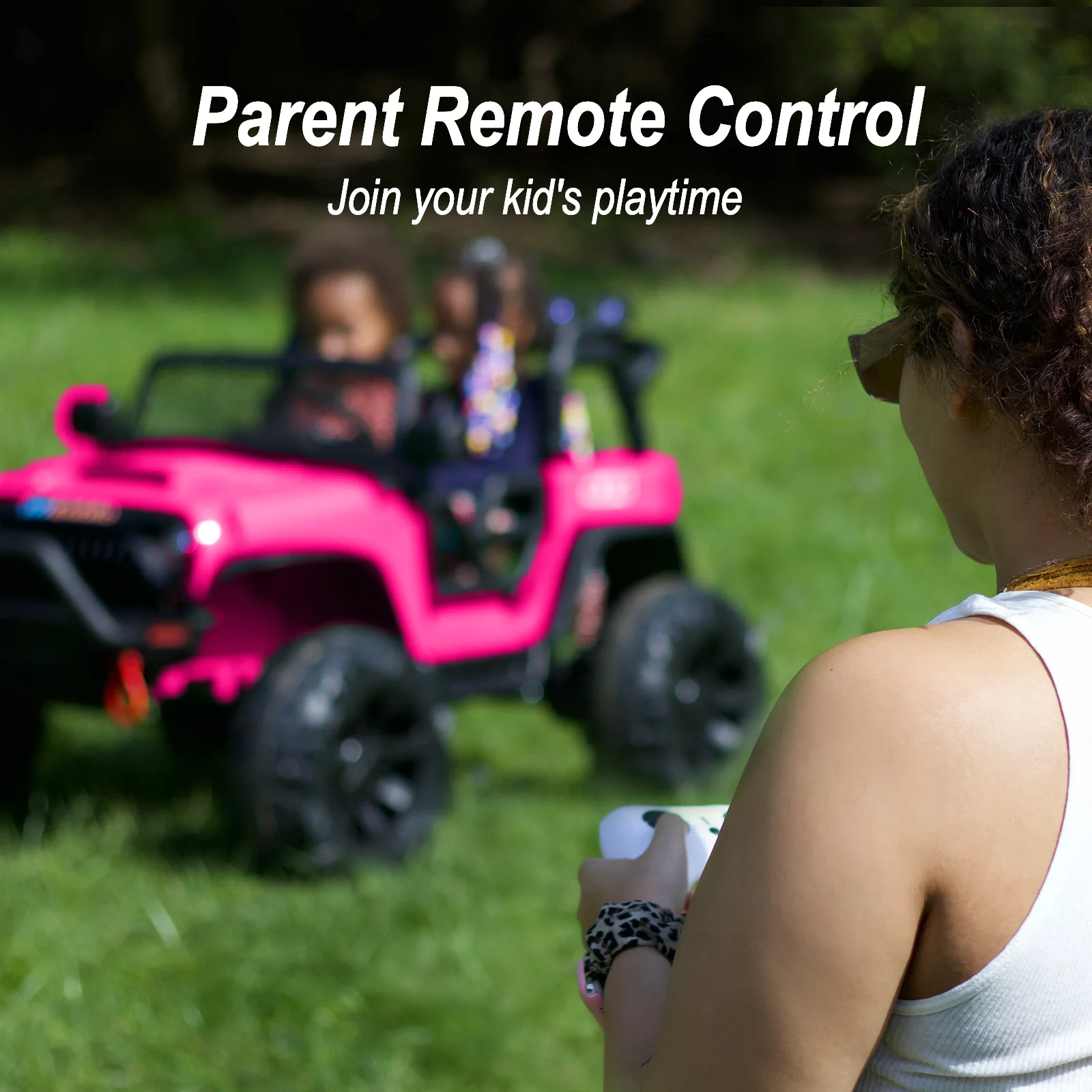 Hikiddo 24V Kids Ride on Truck, 2 Seater Powered Ride on Toy Car with Remote - Womvr