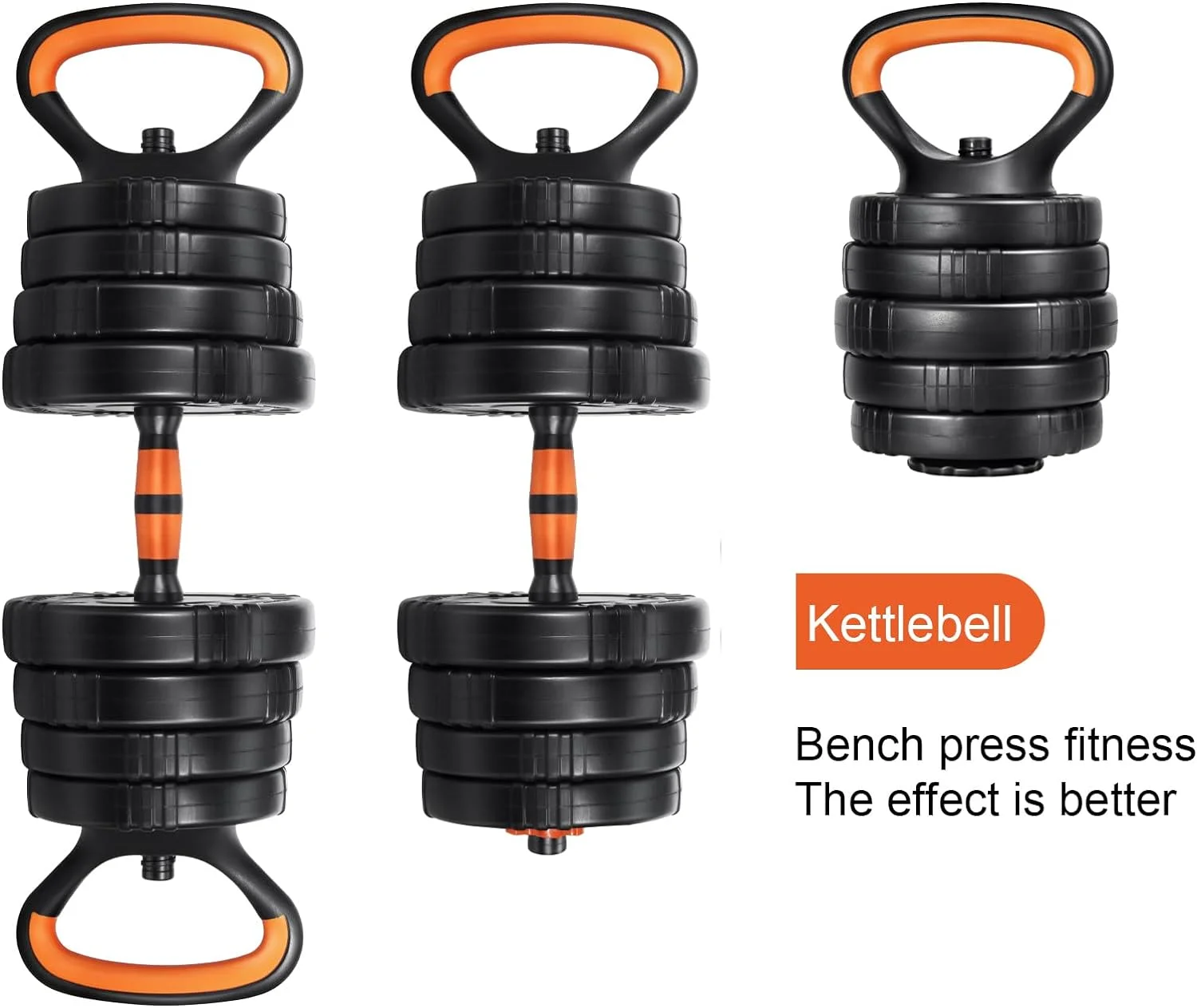 Adjustable Dumbbell Set, 22/44/66/88Lbs Weights Dumbbells For Home Gym, 4 In 1 Set, Barbell Set, Dumbbell Set, Kettlebell Set And Push-Ups, Non-Slip Handles, Fitness For Men Women - Womvr