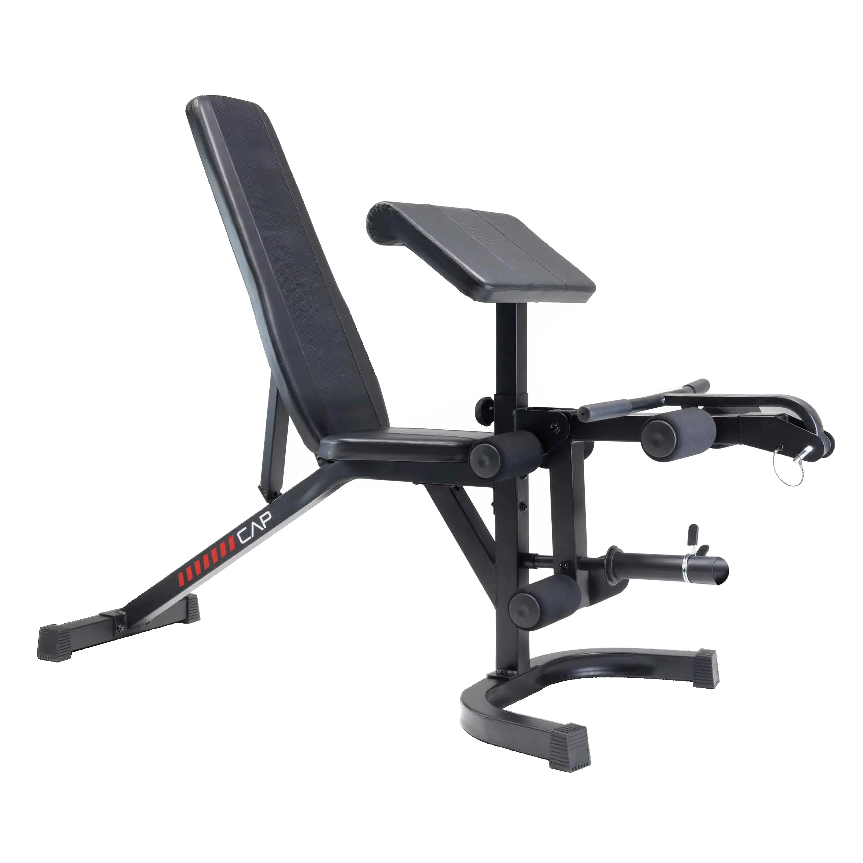 CAP Deluxe Adjustable Utility Weight Bench with Preacher Curl and Leg Press Attachment - Womvr