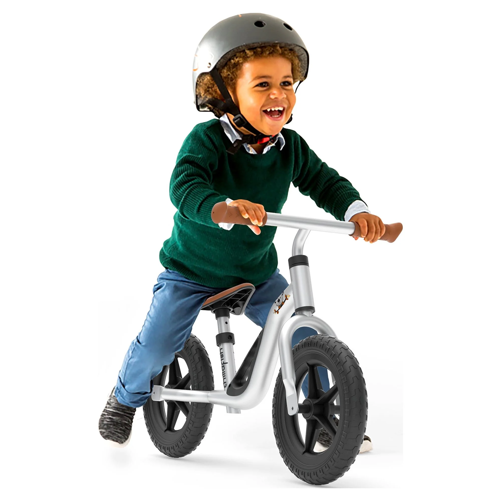 Chillafish Charlie lightweight toddler balance bike with carry handle, adjustable seat and handlebar, puncture-proof 10-inch wheels, for kids 18-48 months, Red - Womvr