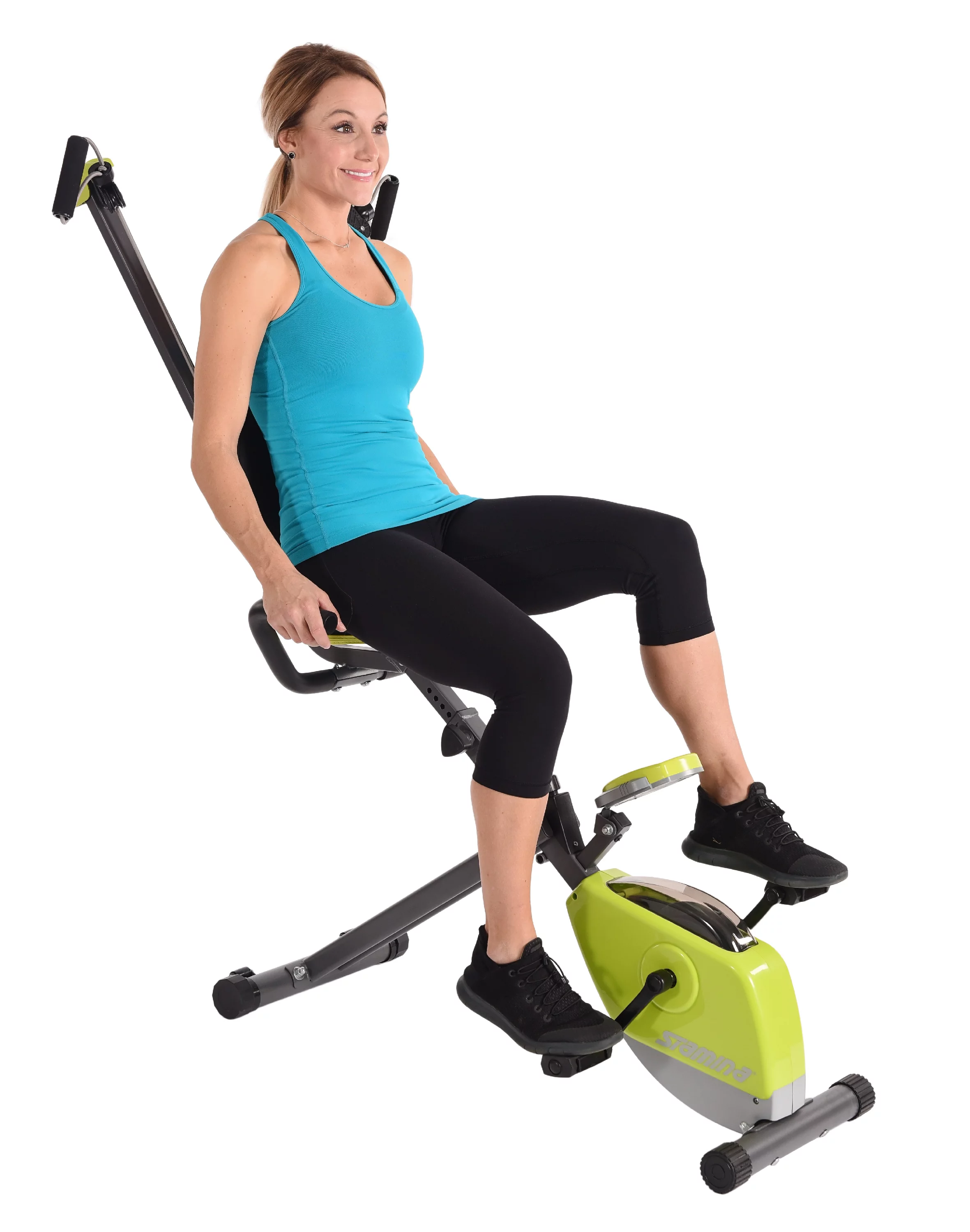 Stamina Wonder Upright Exercise Bike with Upper Body Resistance Arms, 250 lb. Weight Limit - Womvr