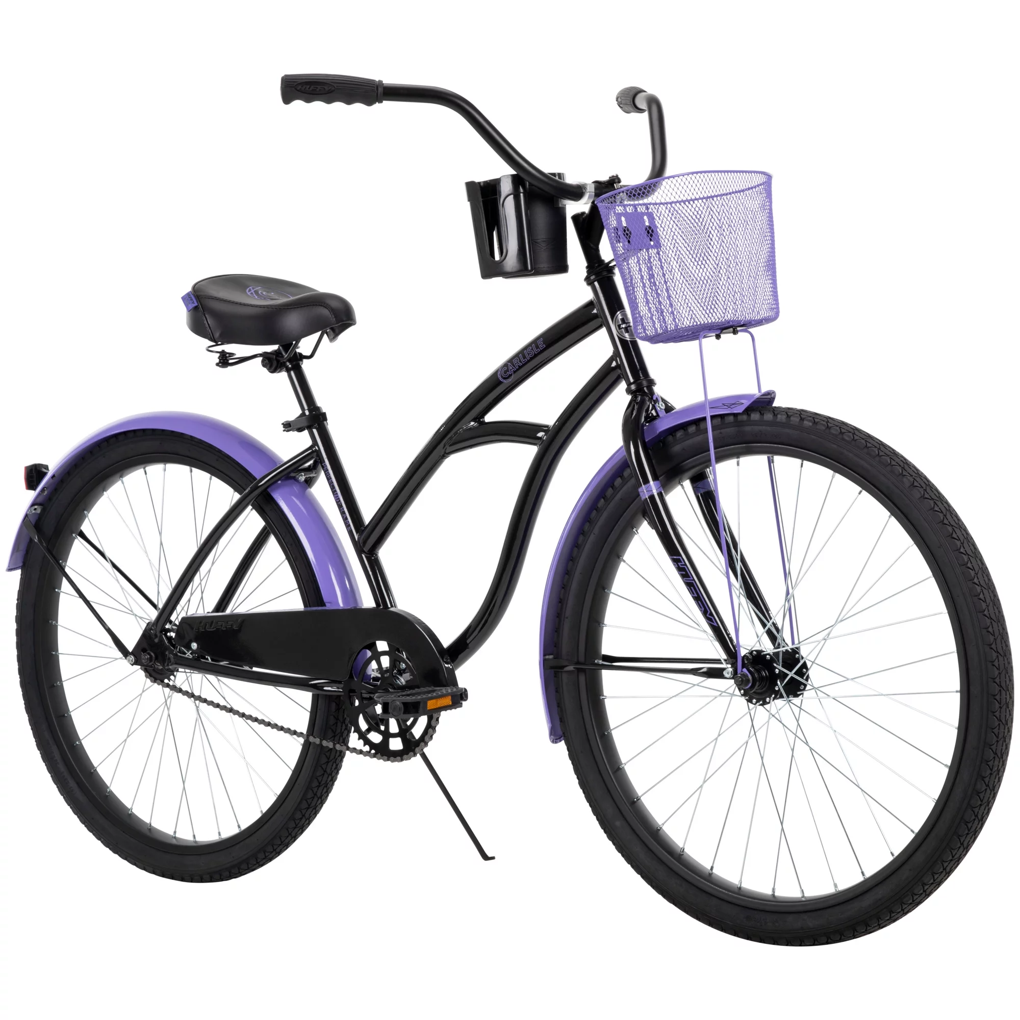 Huffy Carlisle 26-In. Cruiser Bicycle for Women, Black and Purple - Womvr