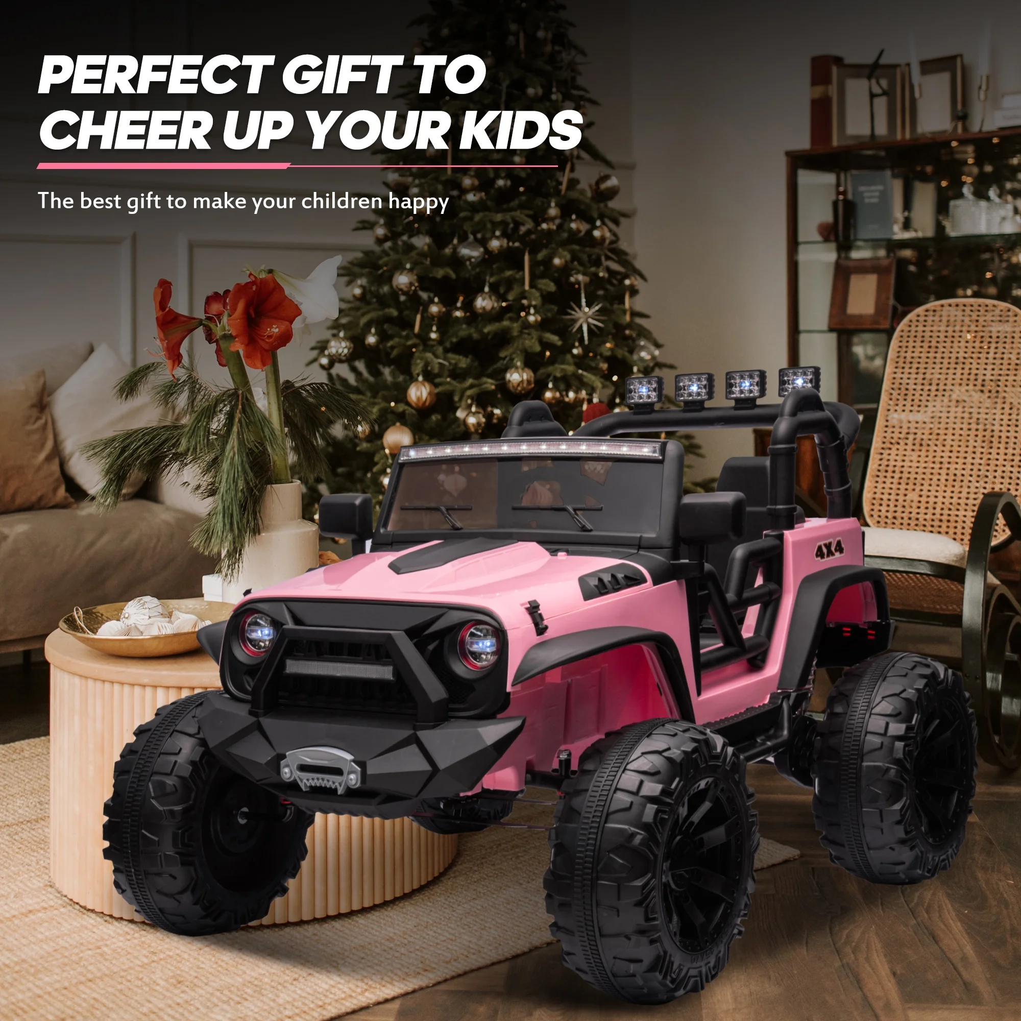 Outfunny 24V Kids Ride on Truck, 2-Seater Powered Ride on Toy Car with Remote - Womvr