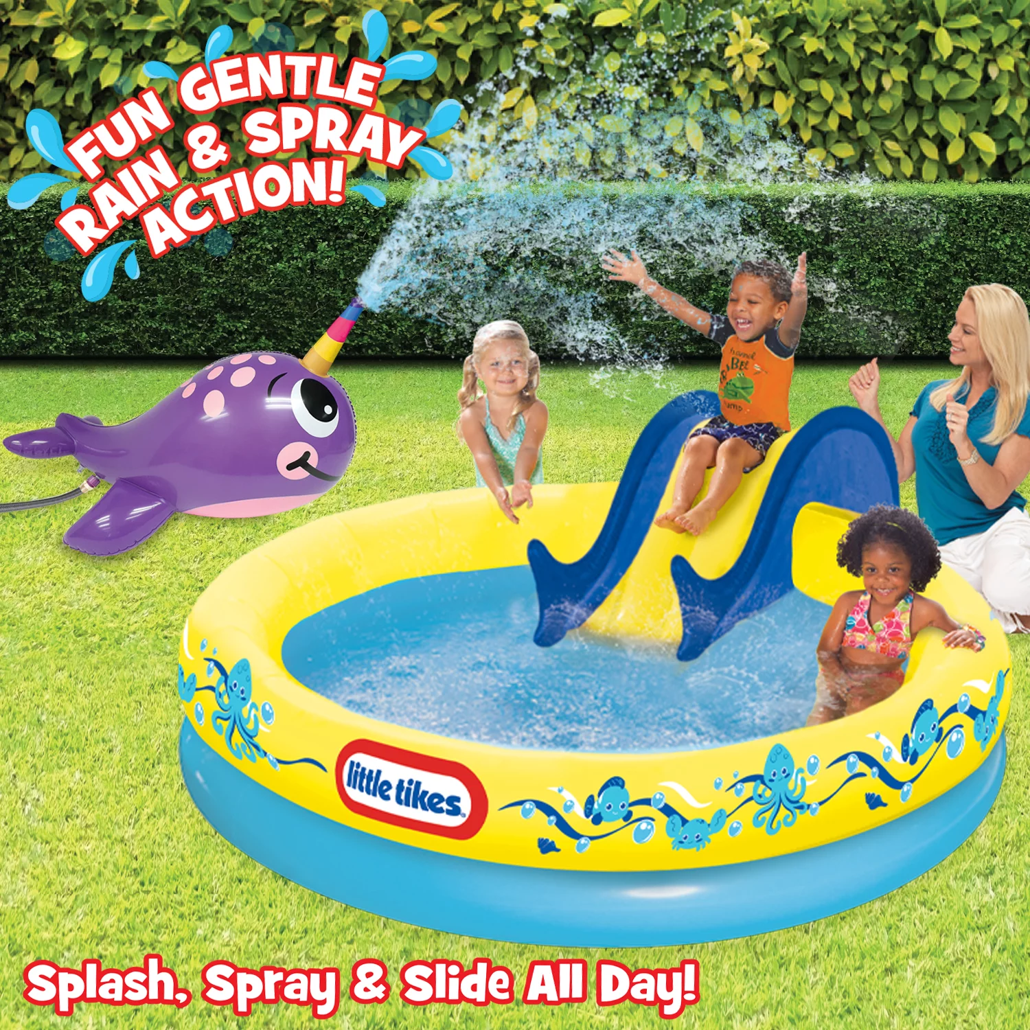 Little Tikes LT Narwhal Spray Pool, Kids ages 3-6 - Womvr