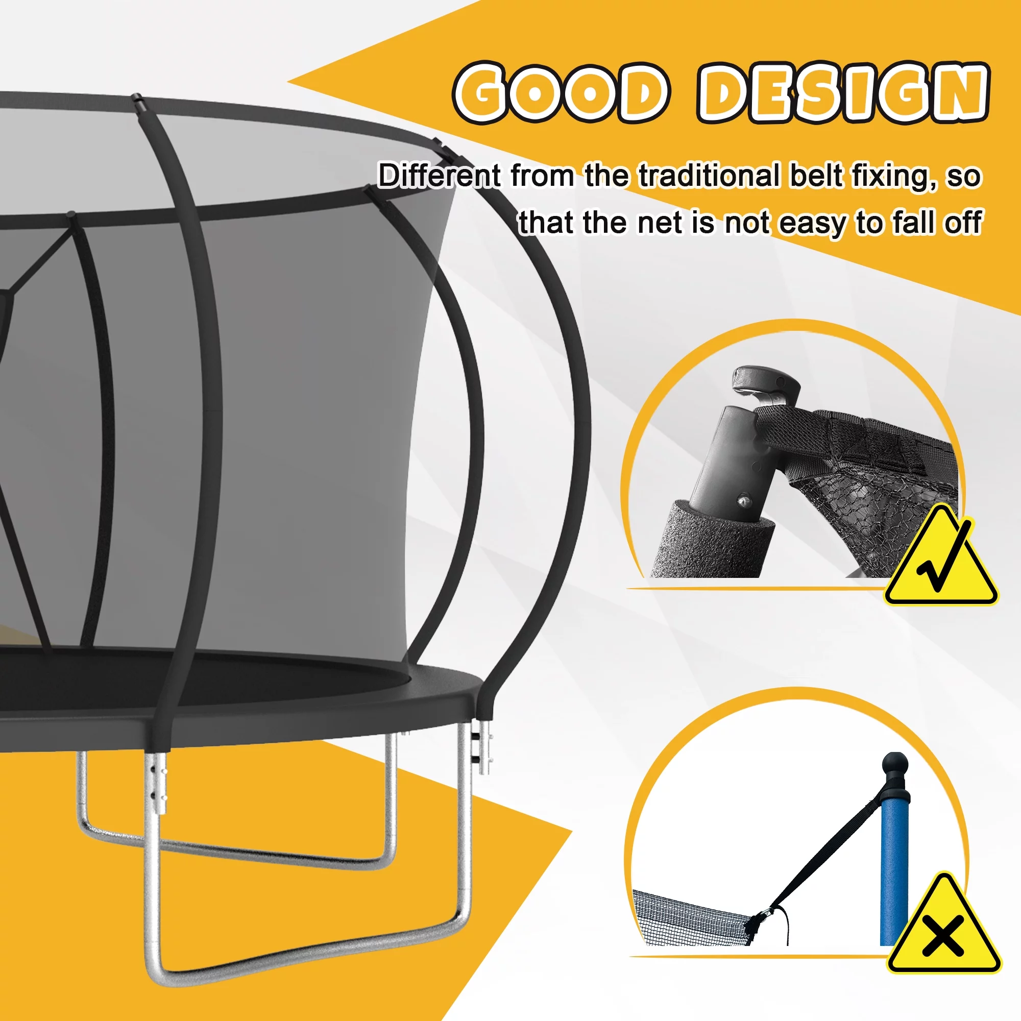 Elitezip Trampoline 12FT Trampoline for Kids and Adults, 1500LBS Heavy Duty Trampoline with Enclosure and Basketball Hoop, Outdoor Trampoline Easy Assembly - Womvr