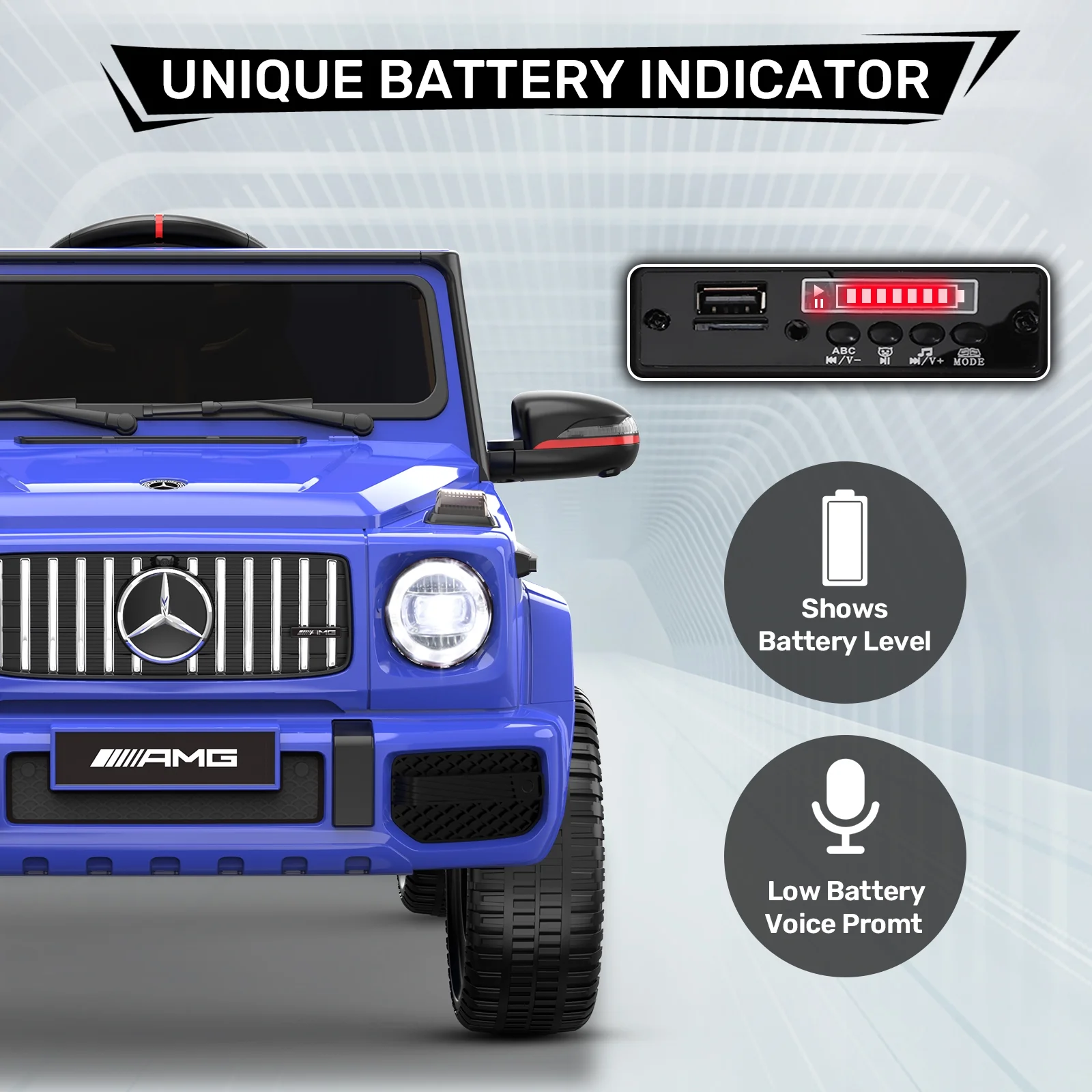 12Volt 1 Seater Mercedes-Benz G63 Licensed Powered Ride on Toy with Remote Control, Gift for Kids Aged 2~4 Years -Red - Womvr