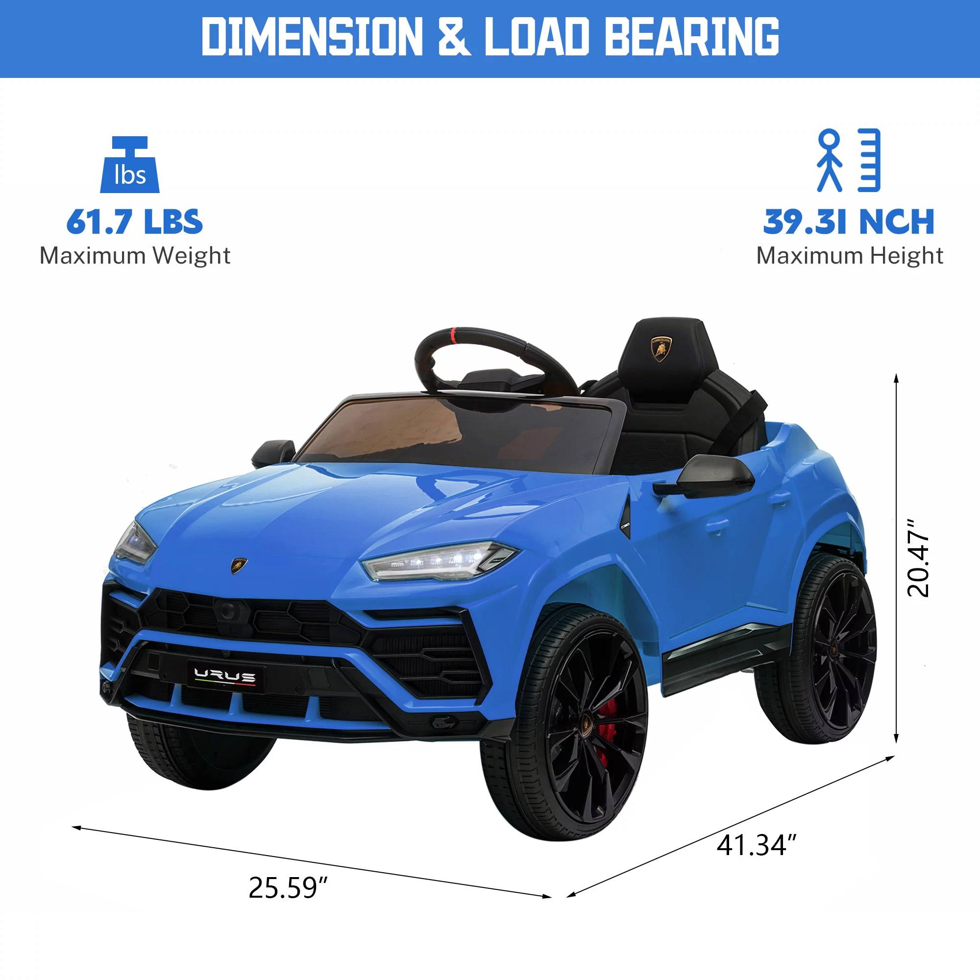 Seizeen 12V Kids Ride On Cars Battery Powered, Lamborghini Ride on Toy w/ Remote Control, 3 Speeds, Music Player, Ride On Cars for Kids As Best Gift for Girls Boys, Pink - Womvr