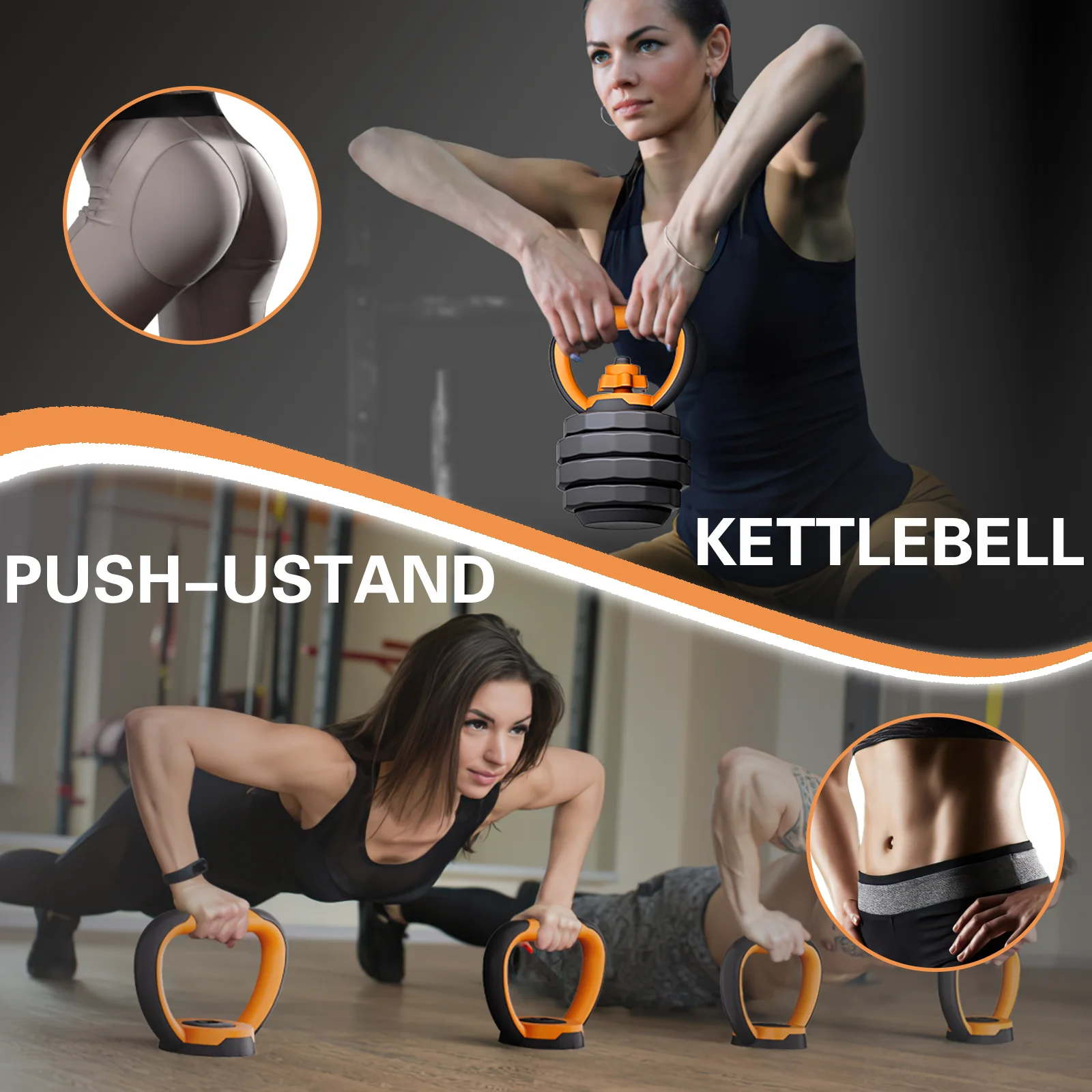 GIKPAL 66lb 6-in-1 Adjustable Dumbbells Set Free Weight Set with Connector Used as Barbell, Kettlebells, Push up Stand, Fitness Exercises for Home Gym Suitable Men/Women - Womvr