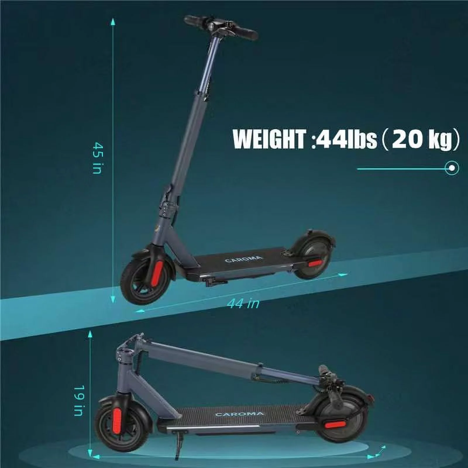 Caroma Electric Scooter for Adults, 20 Mph & 25 Miles Range, 10
