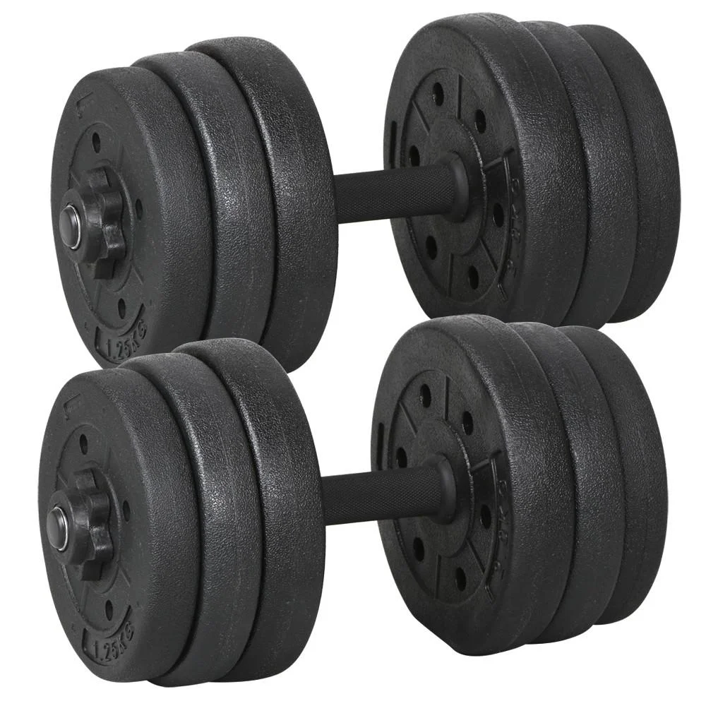 Yaheetech 66LB Adjustable Dumbbell Weight Set Home Training Dumbbell Pair Lifting Black - Womvr