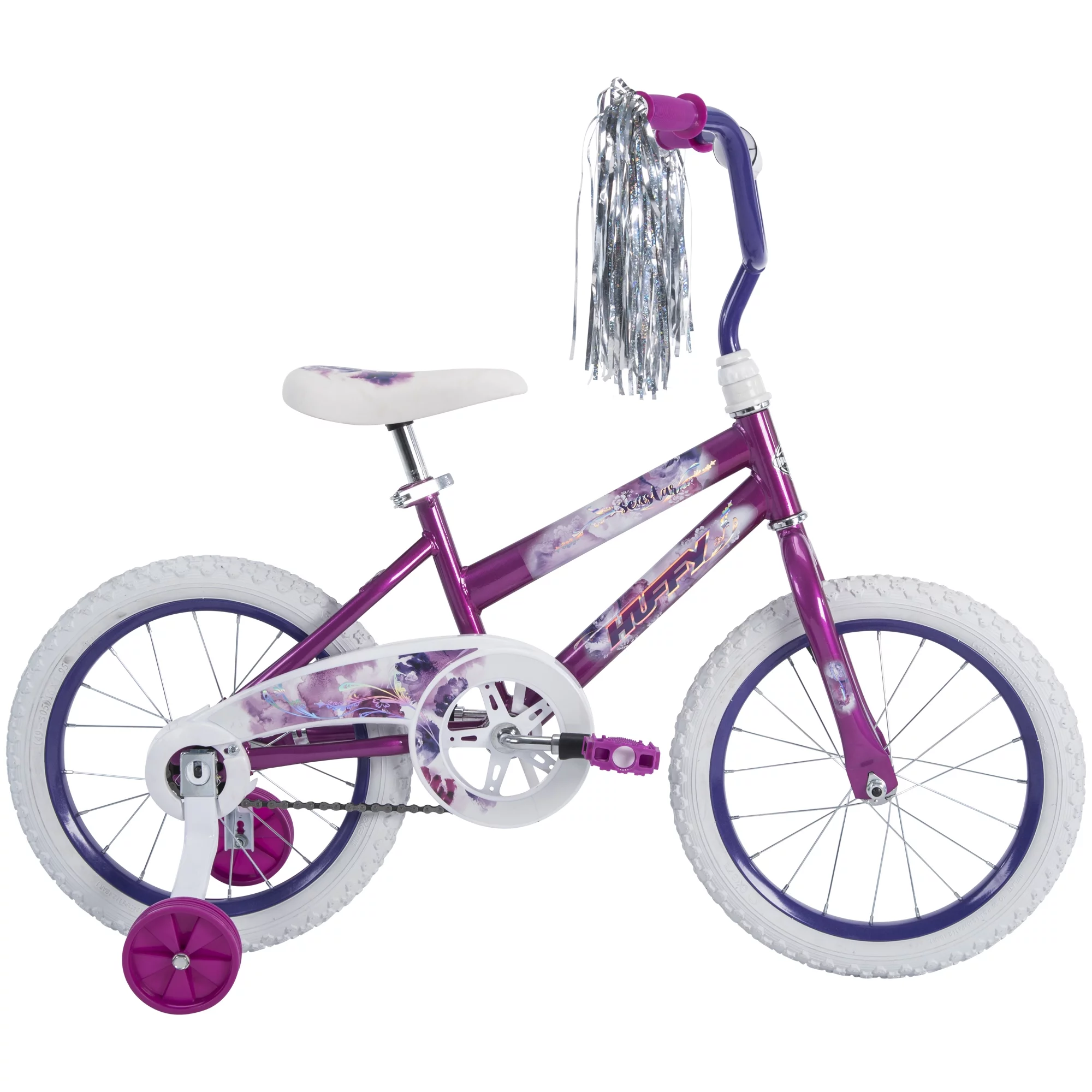 Huffy 16 in. Sea Star Kids Bike for Girls Ages 4 and up, Child, Metallic Purple - Womvr