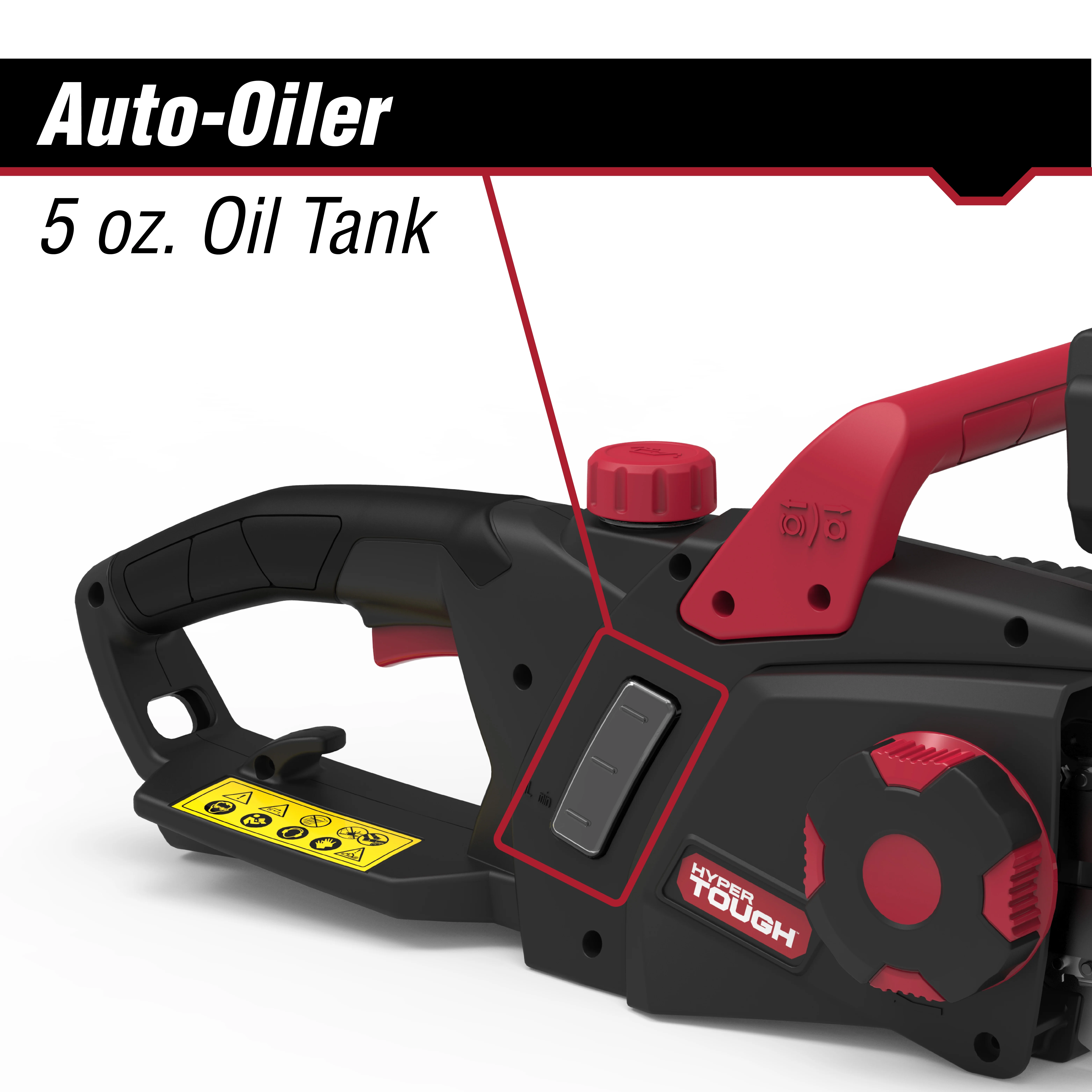 Hyper Tough 16-Inch Electric Chainsaw, 15-Amp Motor with Automatic Oiler, Tool-less Chain Tension, Metal Bucking Spikes included - Womvr