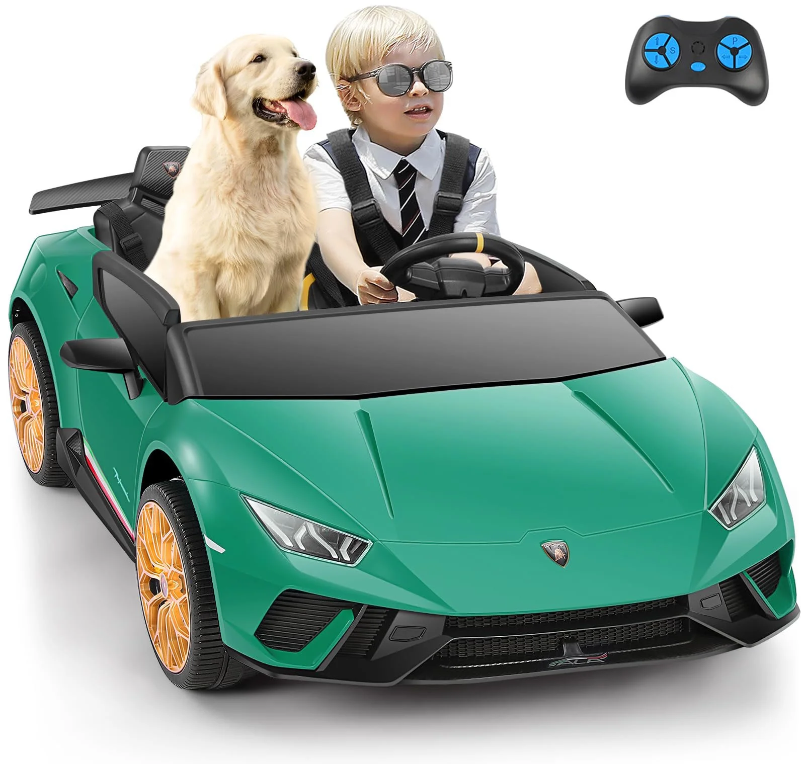 Lamborghini Huracan Ride on Car Real 2 Seater, Powered Electric Vehicle with Parent Remote, Maximum 4.0mph Ride on Toys for 3-8 Years Kids,Pink - Womvr