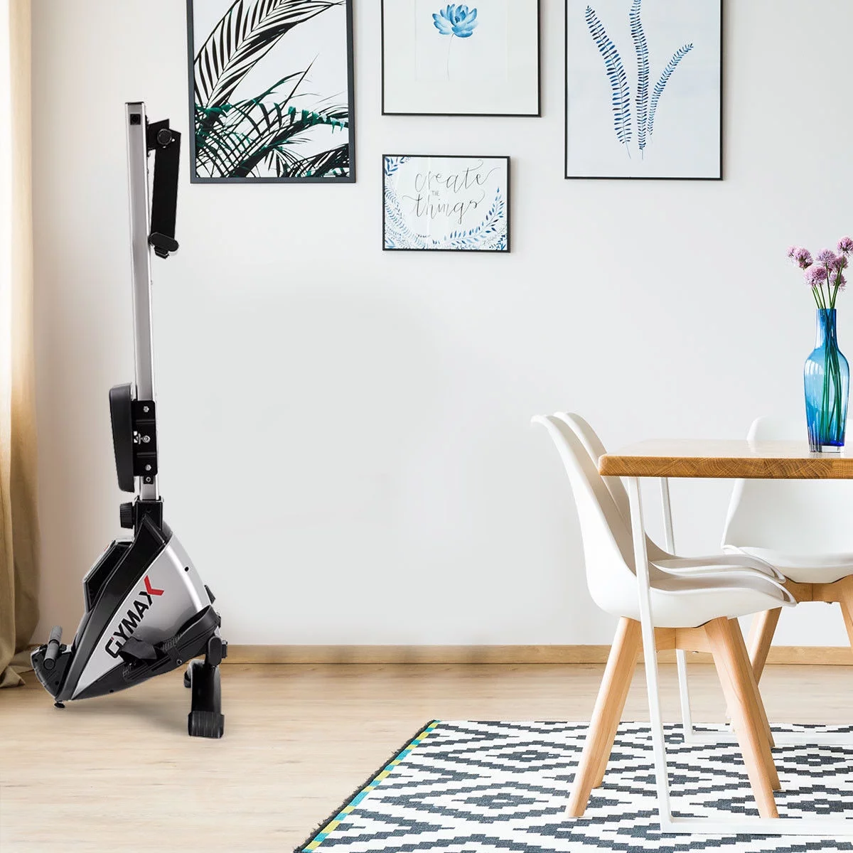 Gymax Folding Magnetic Rowing Machine Rower Exercise Cardio Adjustable Resistance - Womvr