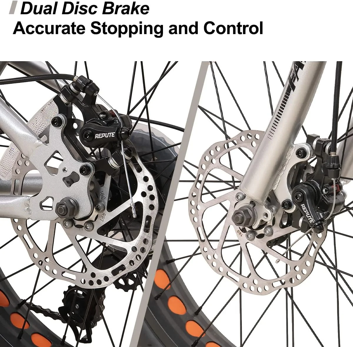 Hiland Kids Fat Tire Bike, Shimano 7-Speed, Dual-Disc Brakes, 20 inch Kids Trail Mountain Bike for Boys Girls, Silver - Womvr