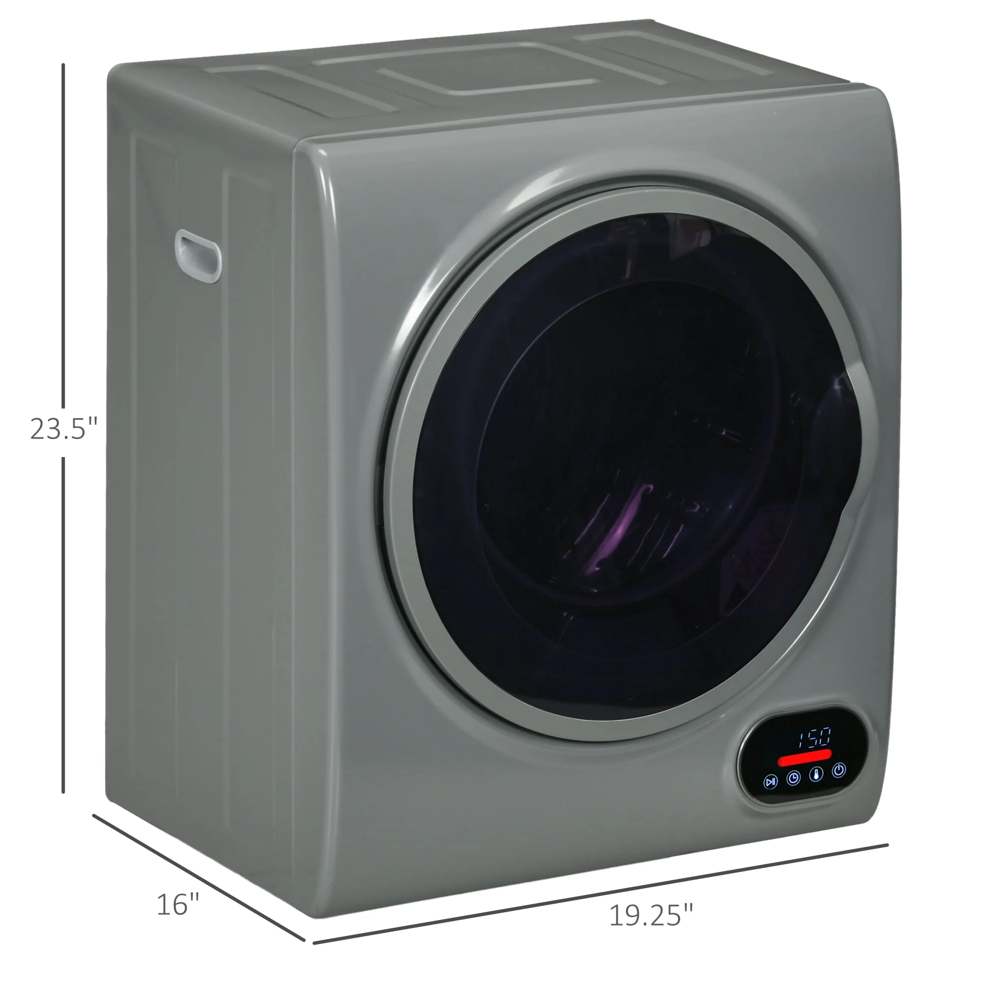 HOMCOM Portable Clothes Dryer 120V 850W Laundry Dryer for Apartment, Gray - Womvr
