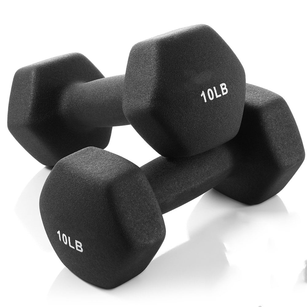 Fitness Alley Neoprene Dumbbell Pairs Set Coated for Non Slip Grip - Hex Dumbbells Weight Set - Neopren - Womvr