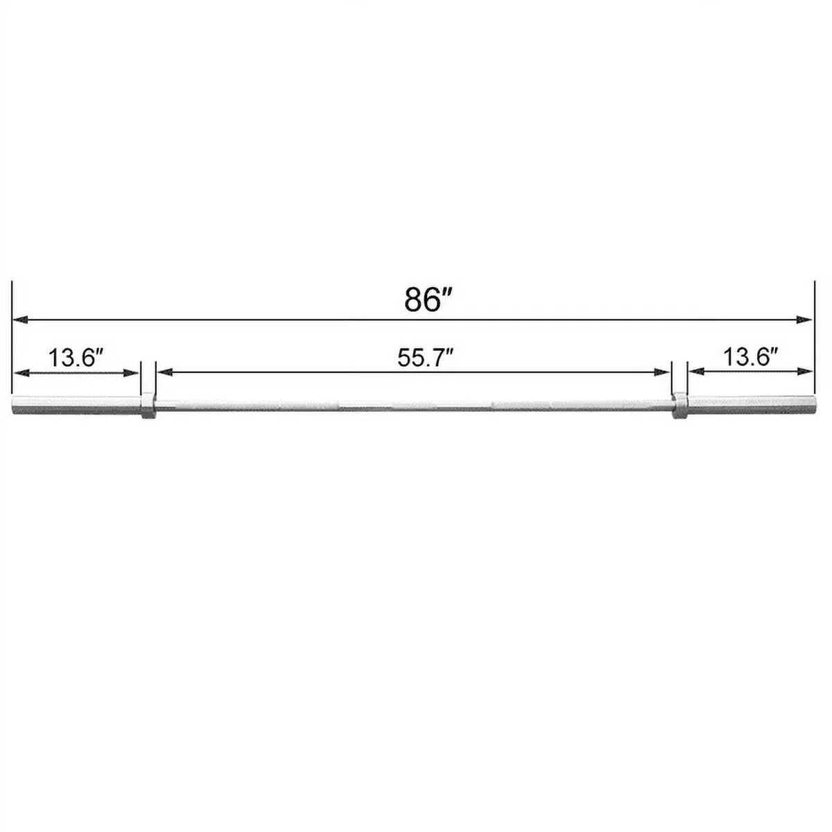 Renwick 7ft Chrome Olympic Barbell Bar, Silver - Womvr