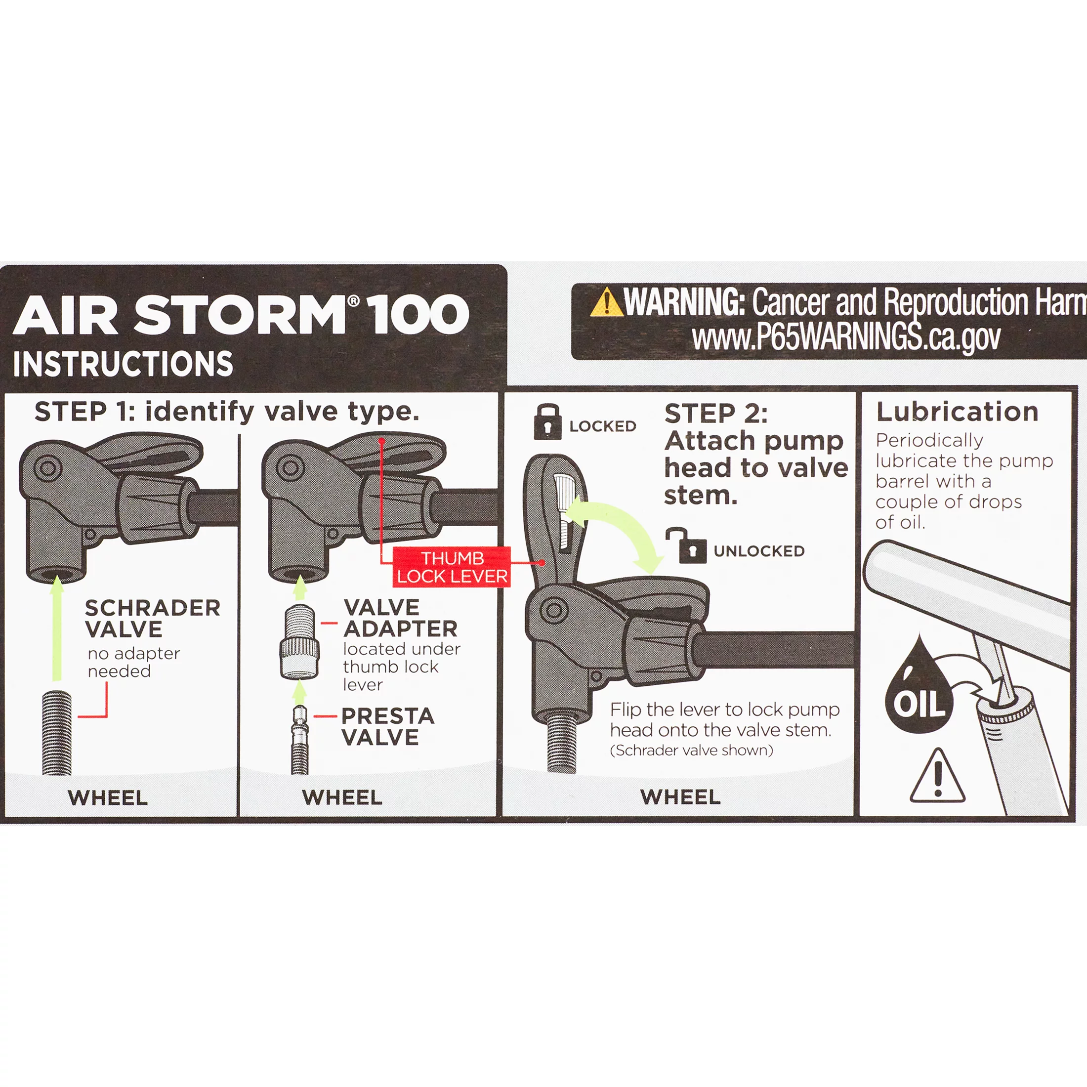 Zefal Air Storm Bicycle Floor Pump, 100 Psi, Presta, Schrader Compatible - Womvr