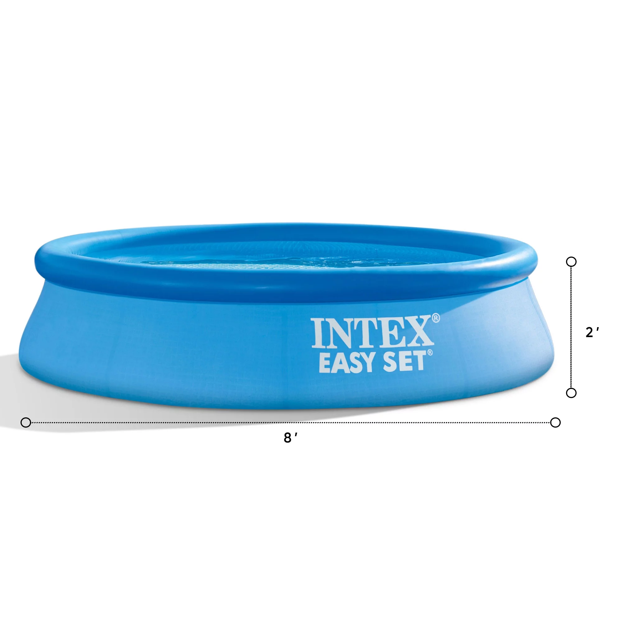Intex 8056988 24 in. x 8 ft. Easy Inflatable Outdoor Family Swimming Pool, Blue - Womvr