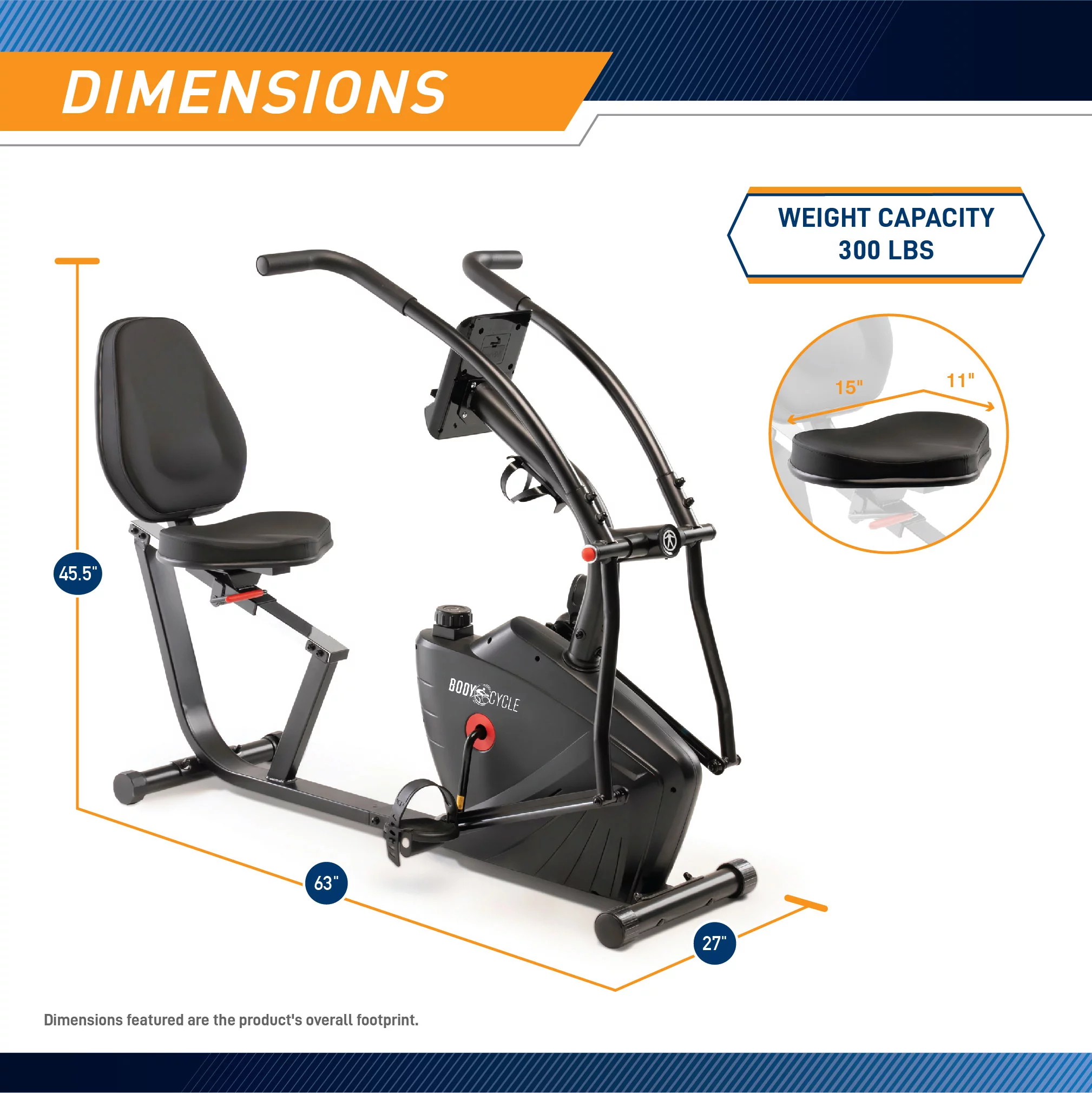 Marcy  Dual Action Recumbent Exercise Bike JX-7301 - Womvr