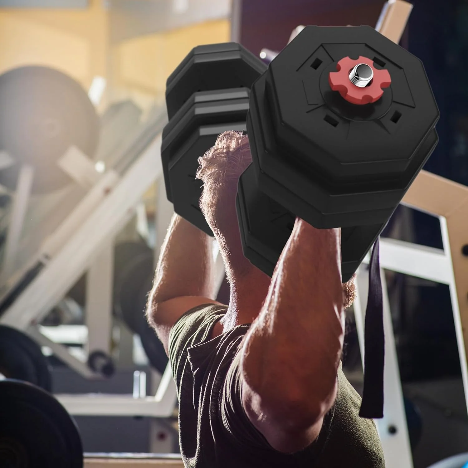 Soges Adjustable Weights Dumbbells Set,55LB/66LB Free Weight Dumbbells Set with Connector, 3 in 1 Adjustable Weights Set for Home Gym Use as Dumbbell Barbell, Blue - Womvr