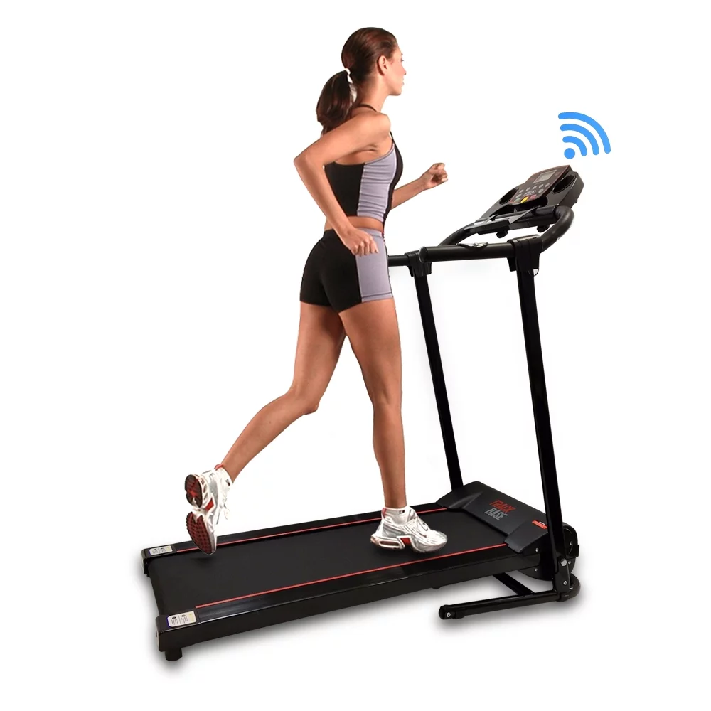 SereneLife Foldable Treadmill Home Fitness Equipment with LCD for Walking & Running 57.32 Pounds - Womvr